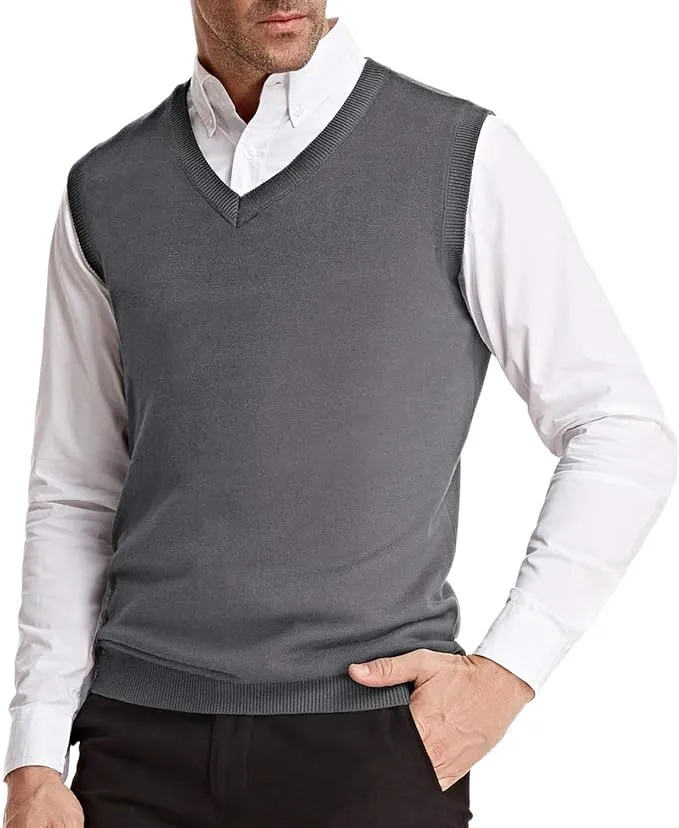 Men's Red Wine Soft V Neck Sweater Vest