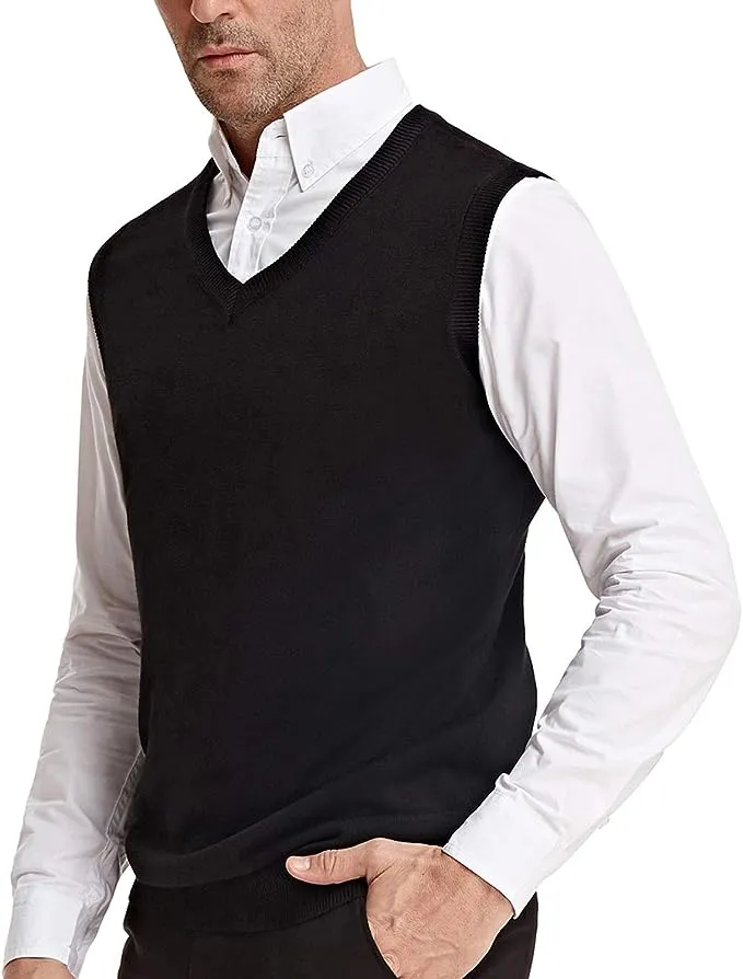 Men's Red Wine Soft V Neck Sweater Vest
