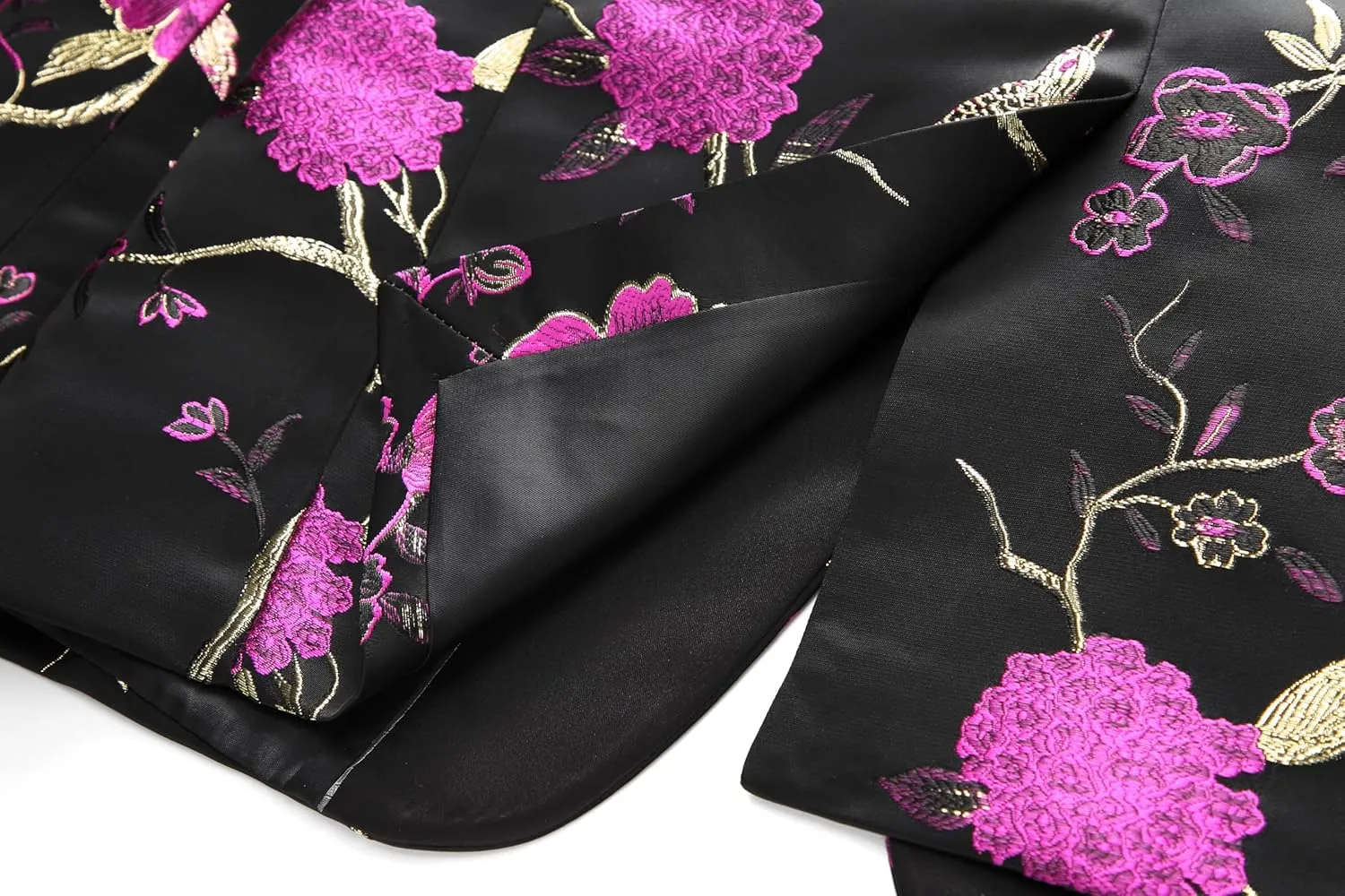 MOGU Mens 3 Piece Suit Slim Fit Tuxedo Floral Print Jacket Vest Pants Set for Wedding Prom Dinner
