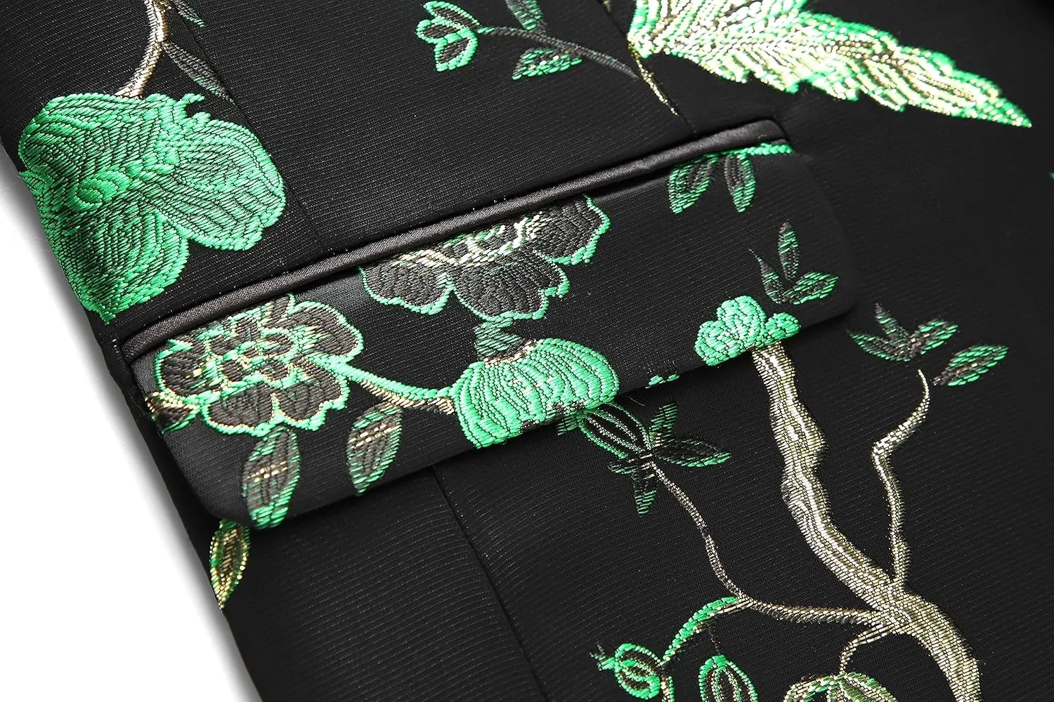 MOGU Mens 3 Piece Suit Slim Fit Tuxedo Floral Print Jacket Vest Pants Set for Wedding Prom Dinner