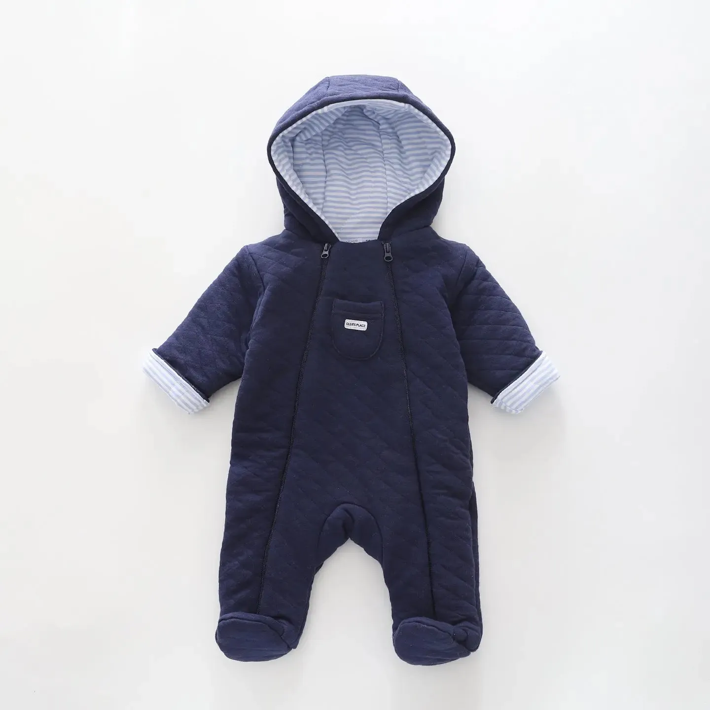 Navy Blue, Baby Boys Padded Parka Suit