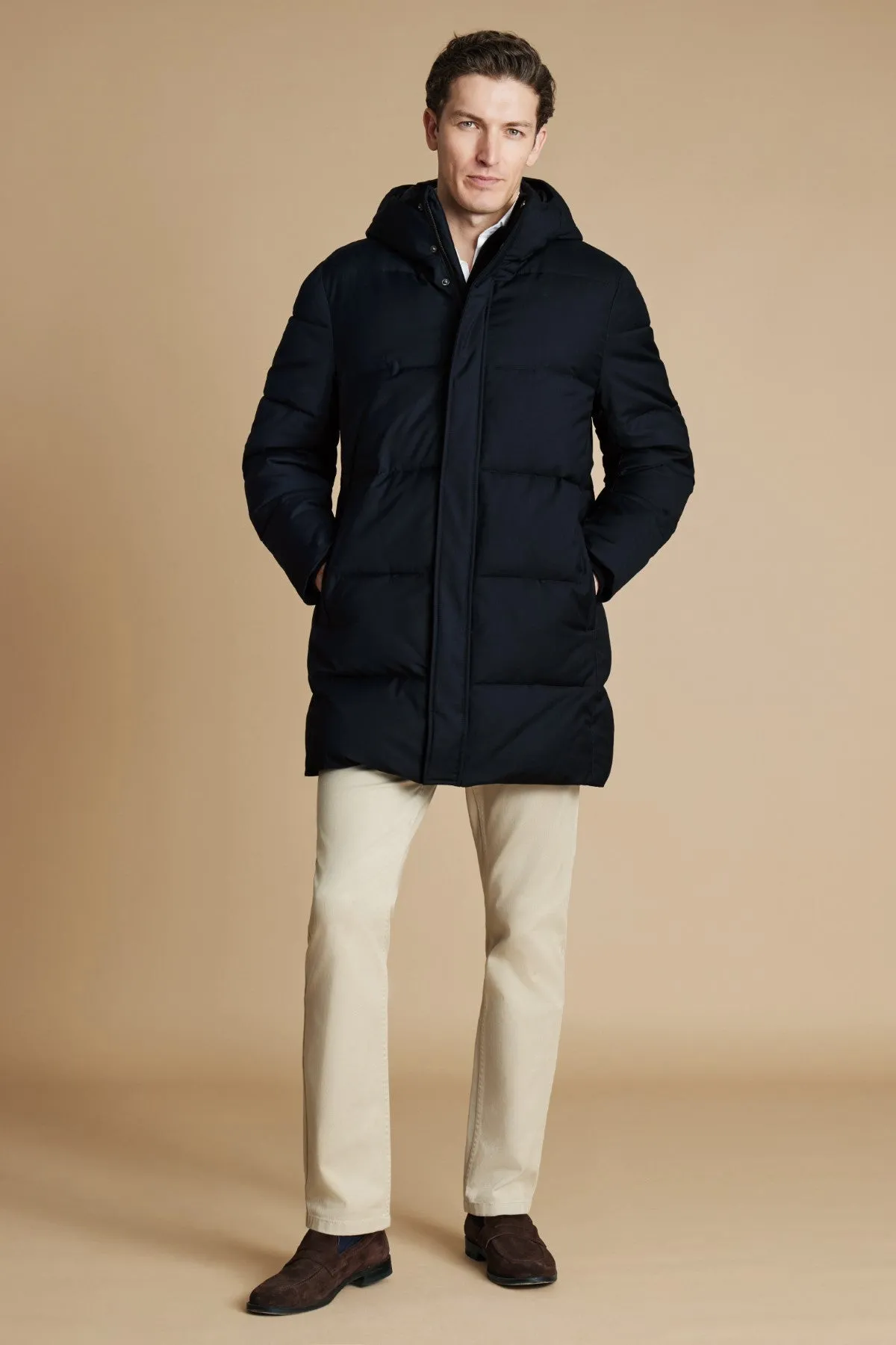 Navy Quilted Puffer Coat