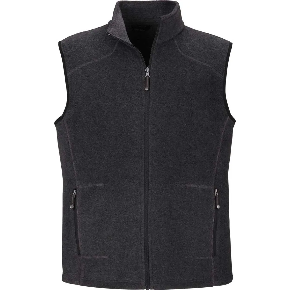 North End Men's Heather Charcoal Voyage Fleece Vest