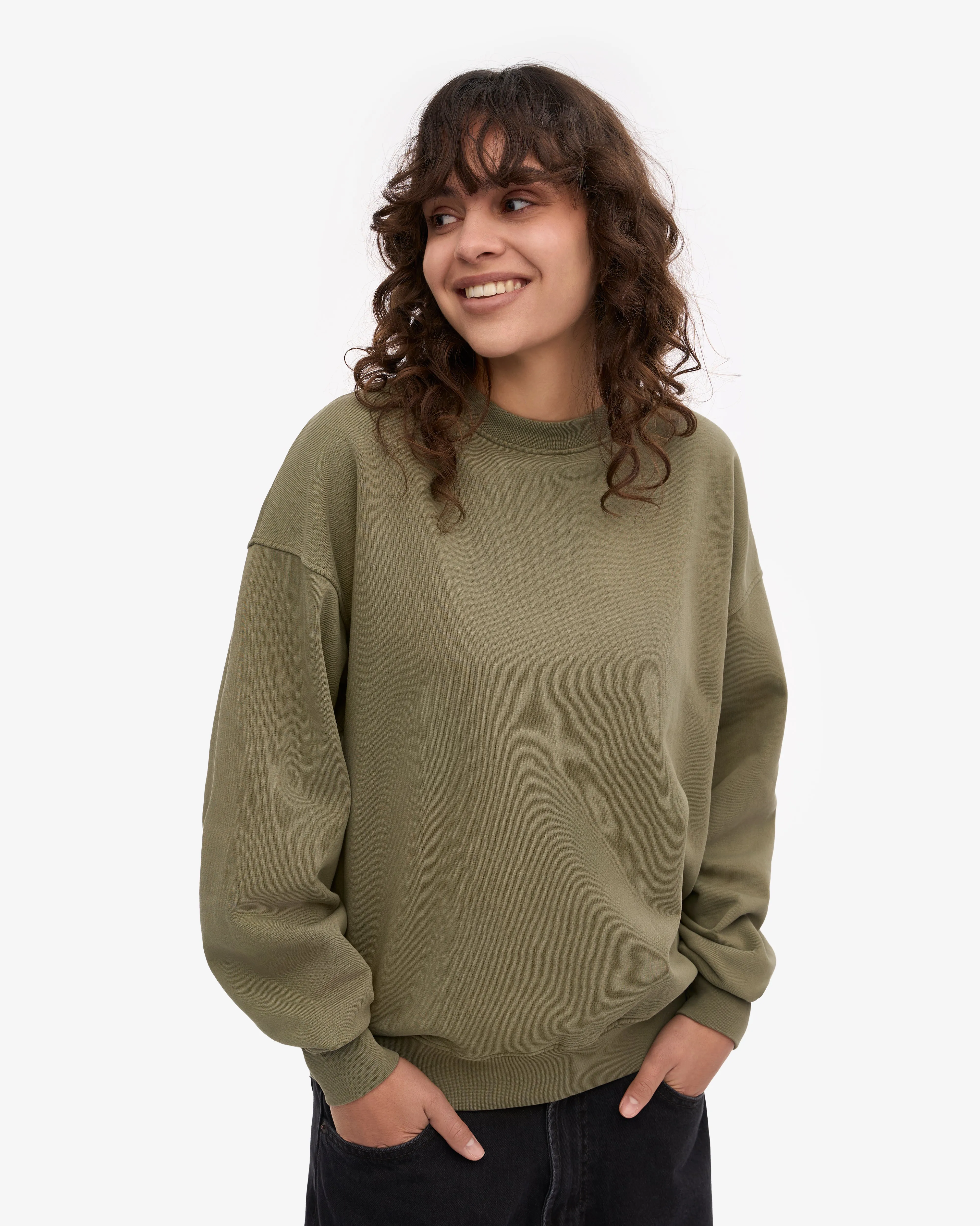 Organic Oversized Crew - Dusty Olive