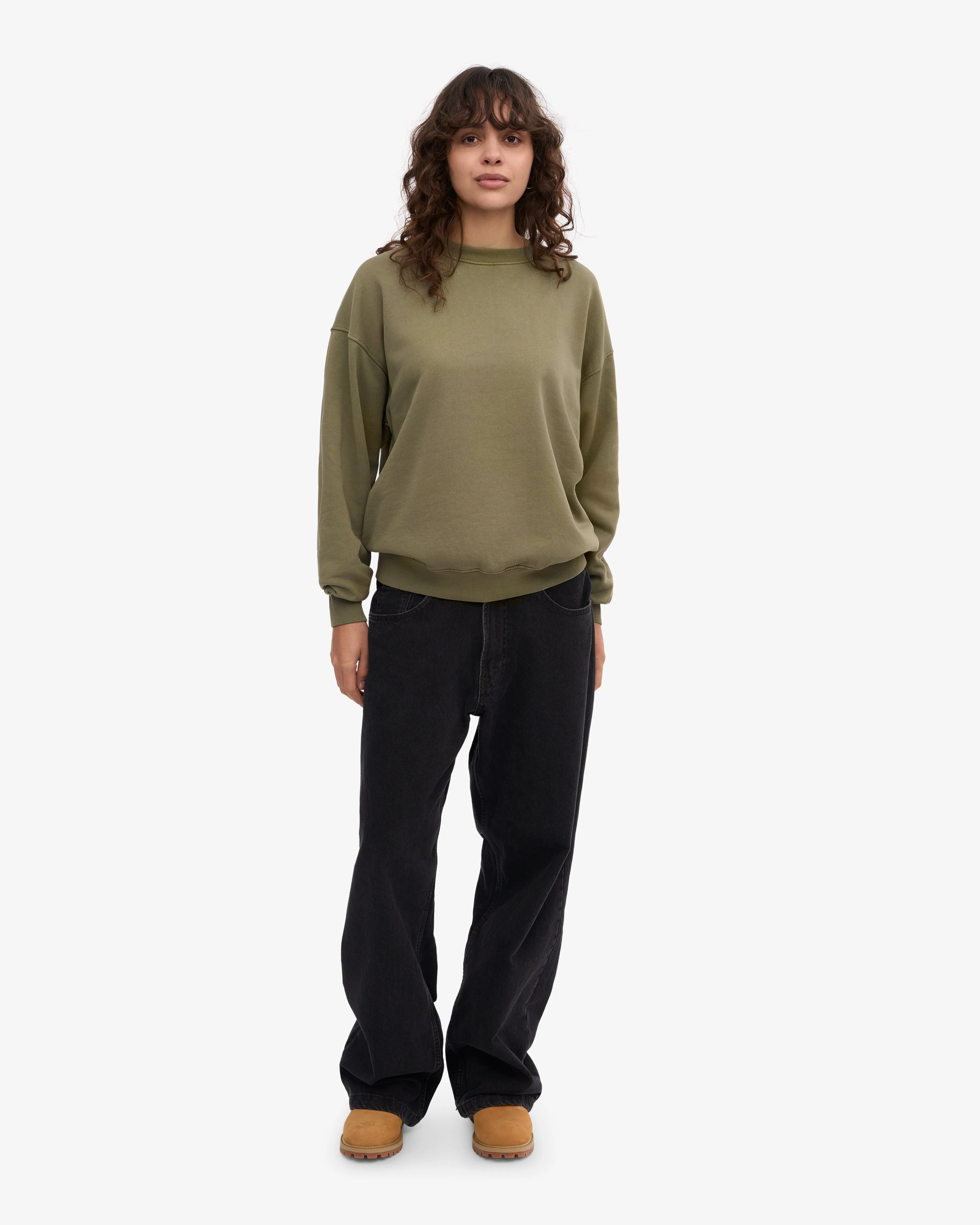 Organic Oversized Crew - Dusty Olive