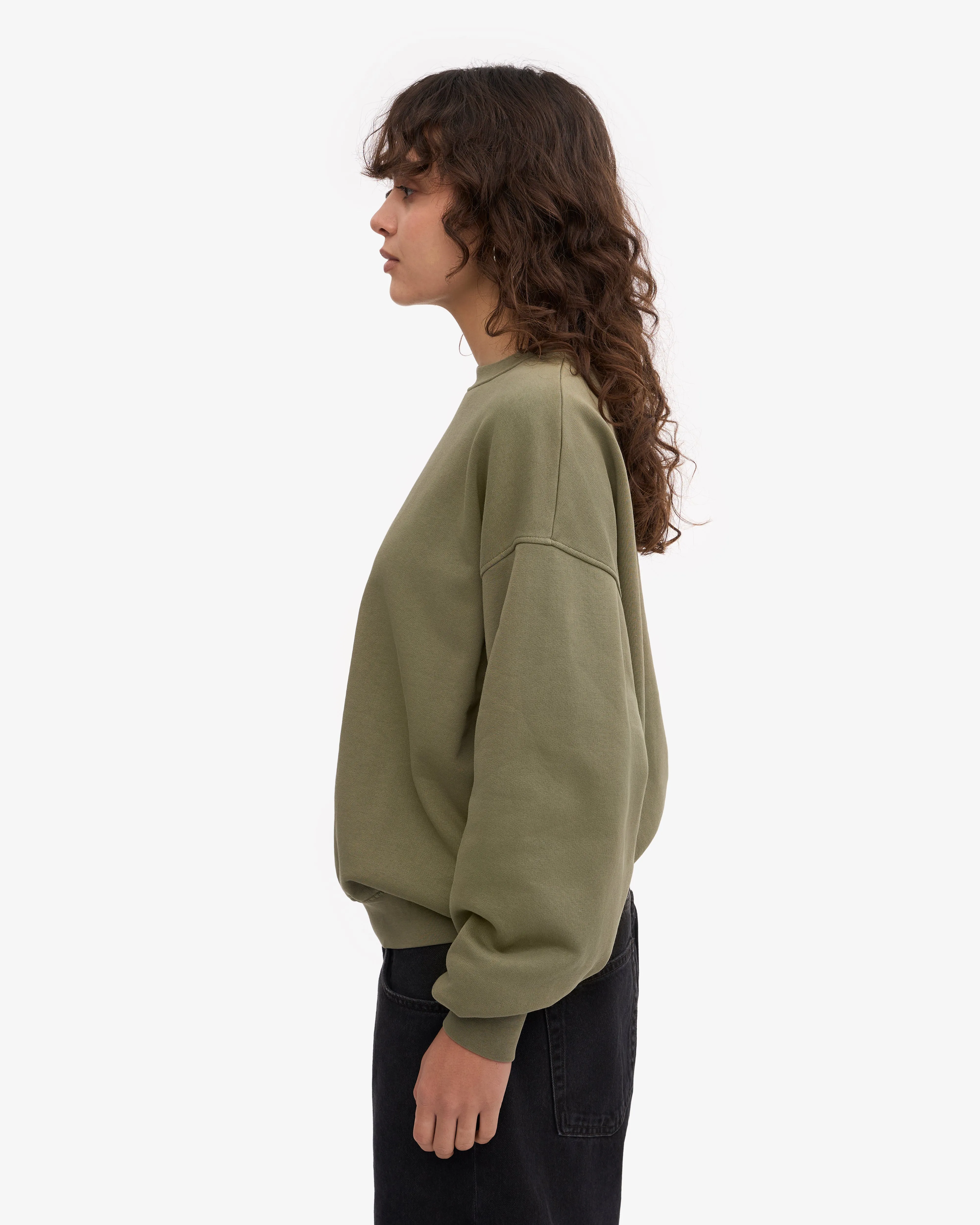 Organic Oversized Crew - Dusty Olive