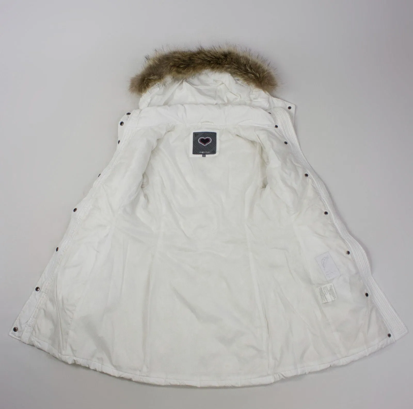 Piazza Italia White Quilted Down Belted Parka Coat, S