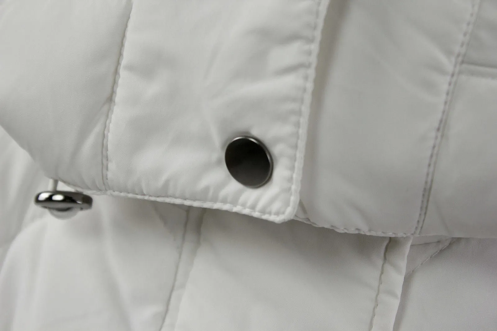 Piazza Italia White Quilted Down Belted Parka Coat, S