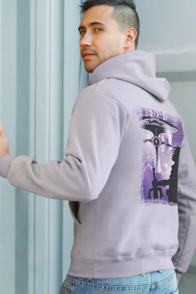 Sci Fi Anime Lavender Printed Hoodie for men