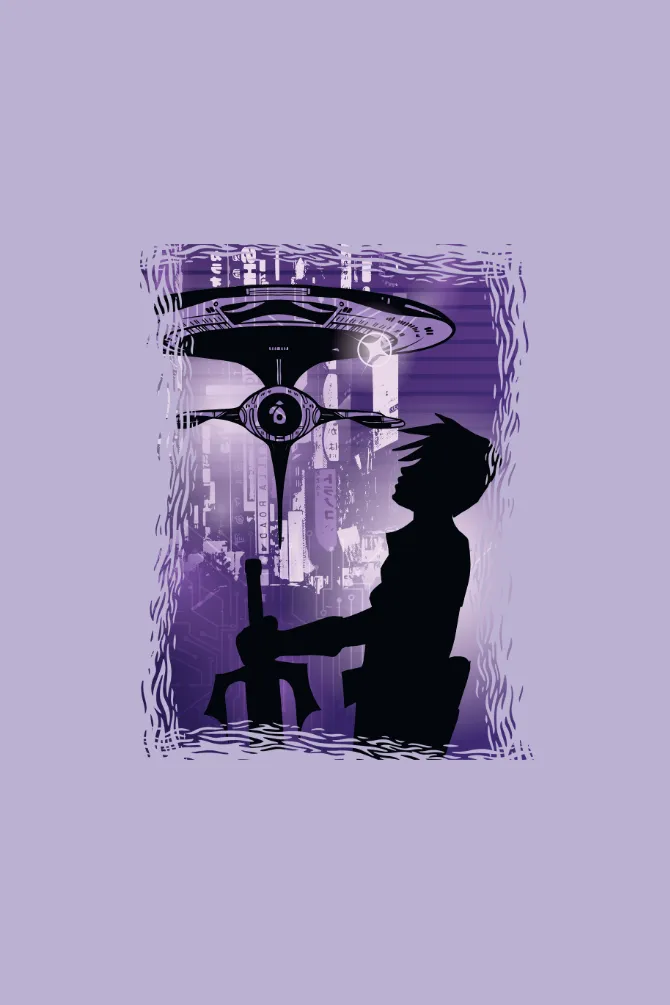 Sci Fi Anime Lavender Printed Hoodie for men