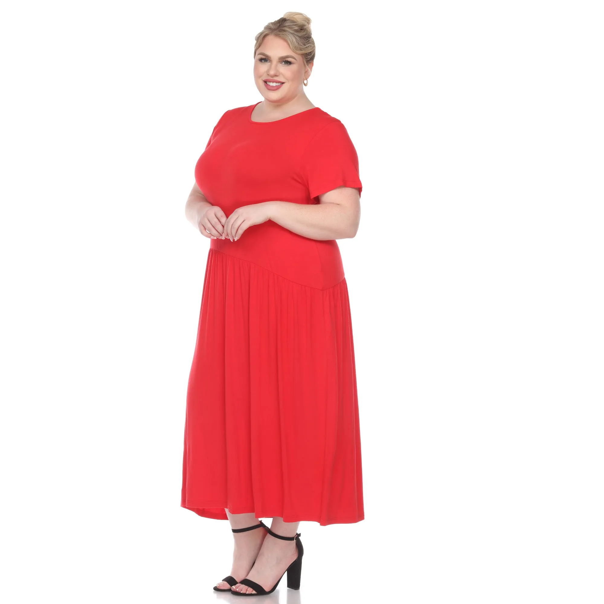 Short Sleeves Maxi Dress - Plus