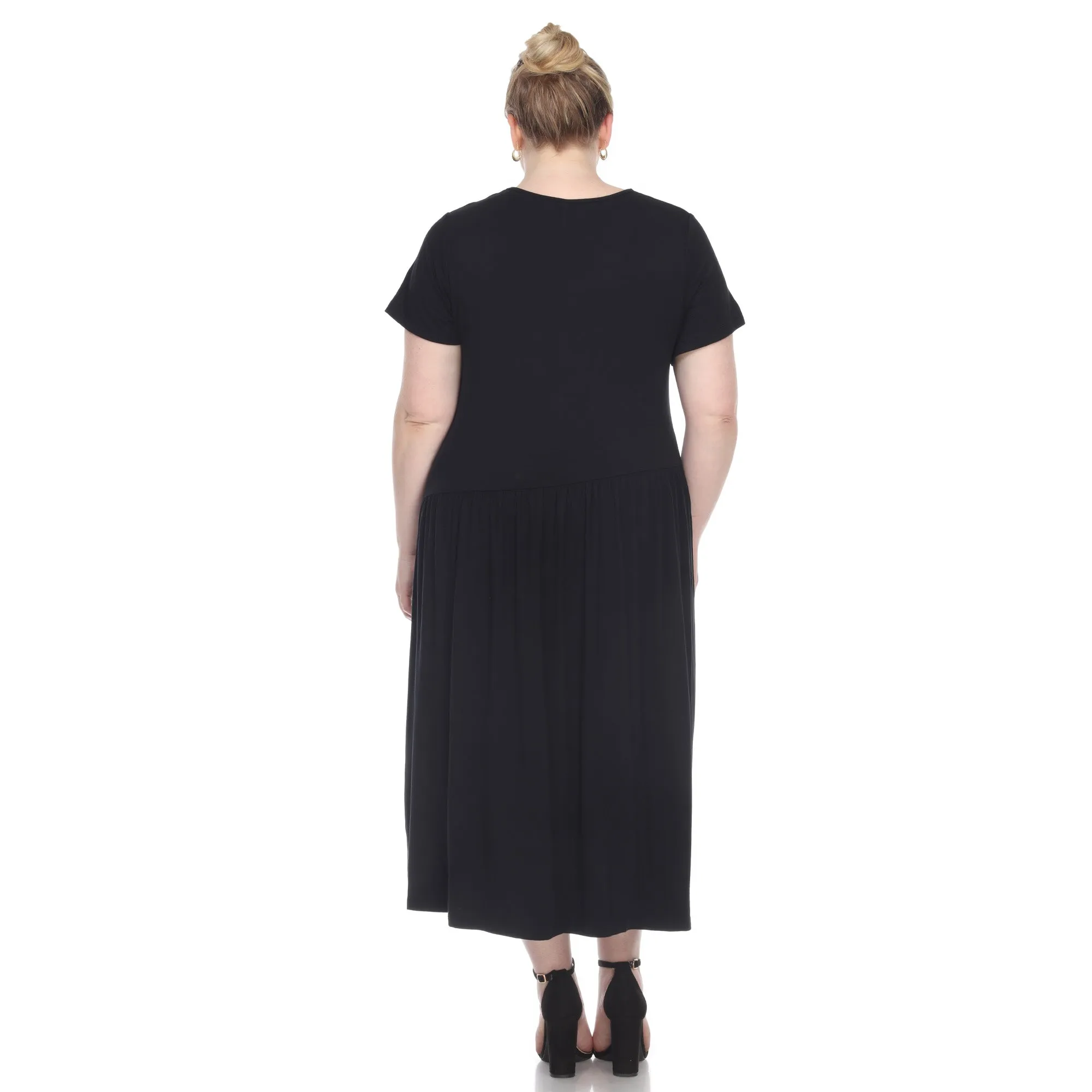 Short Sleeves Maxi Dress - Plus