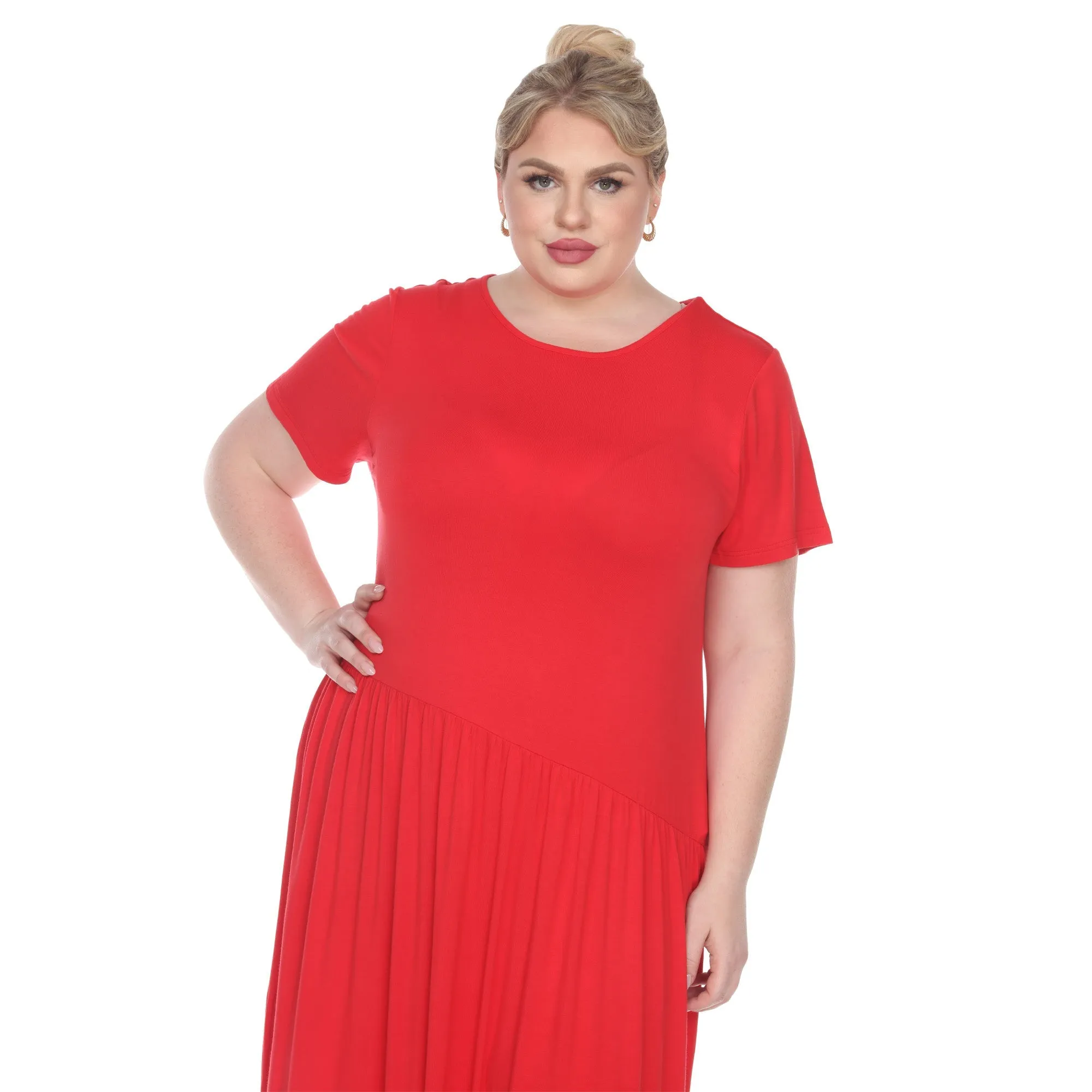 Short Sleeves Maxi Dress - Plus