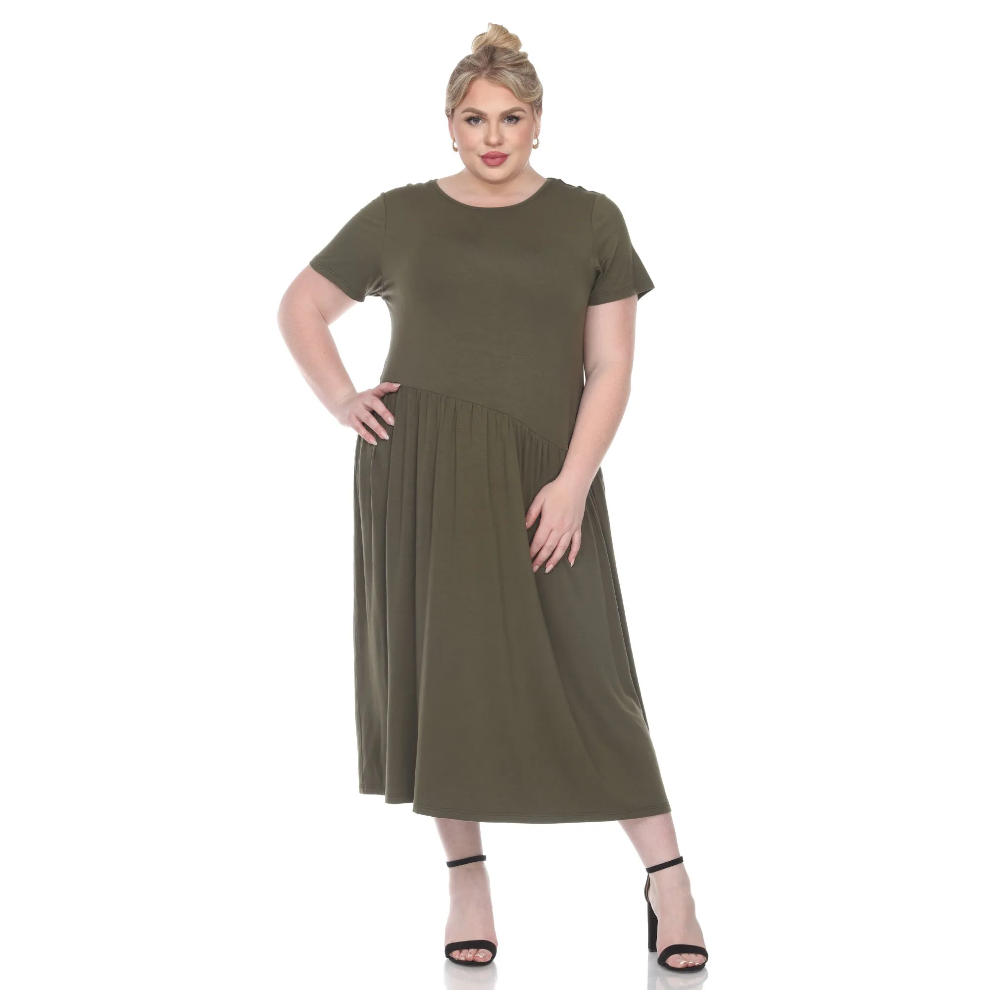 Short Sleeves Maxi Dress - Plus