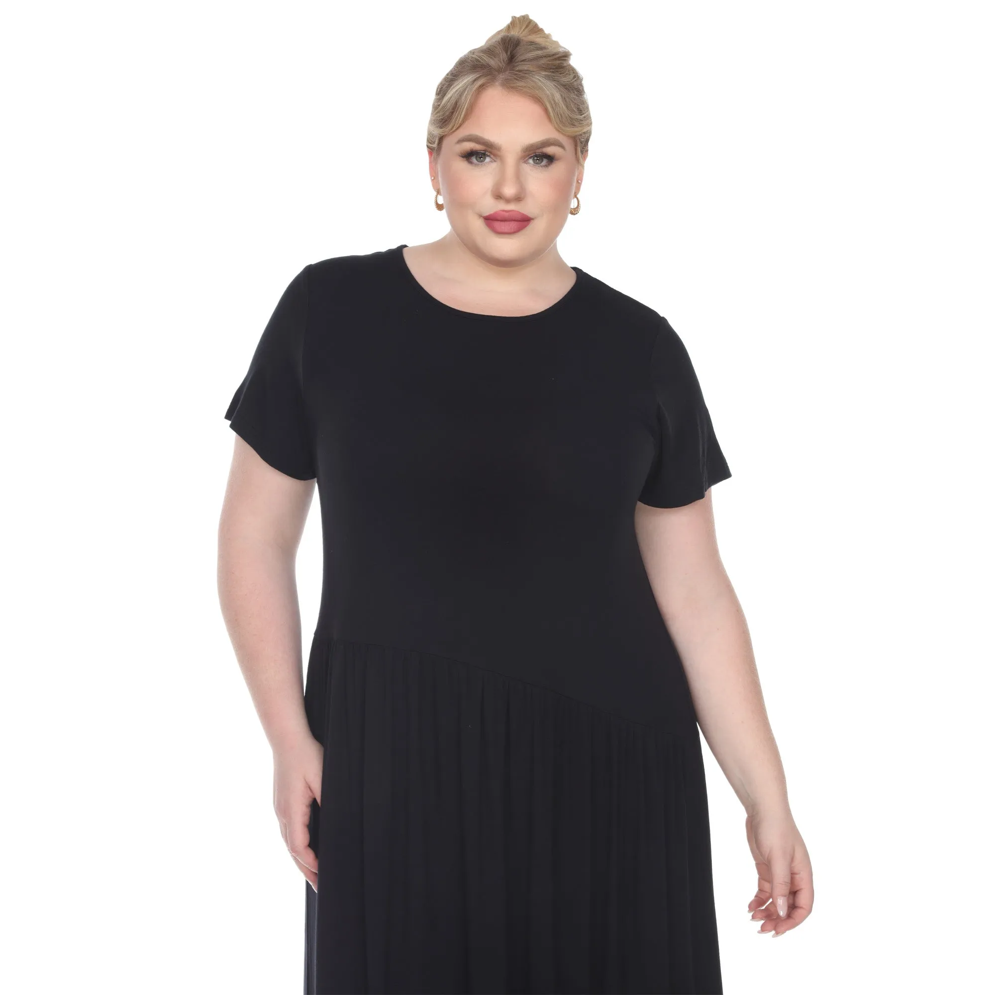 Short Sleeves Maxi Dress - Plus
