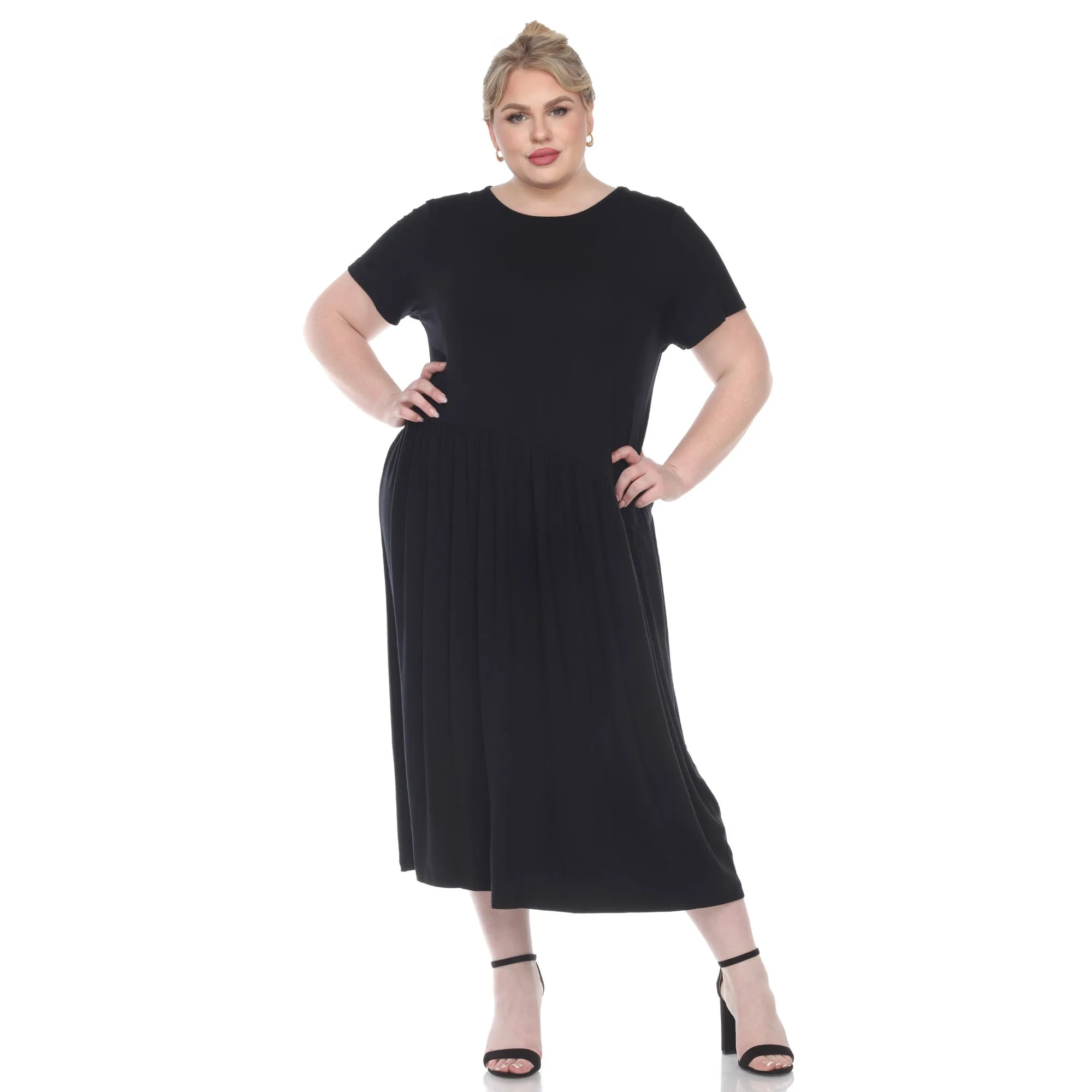 Short Sleeves Maxi Dress - Plus