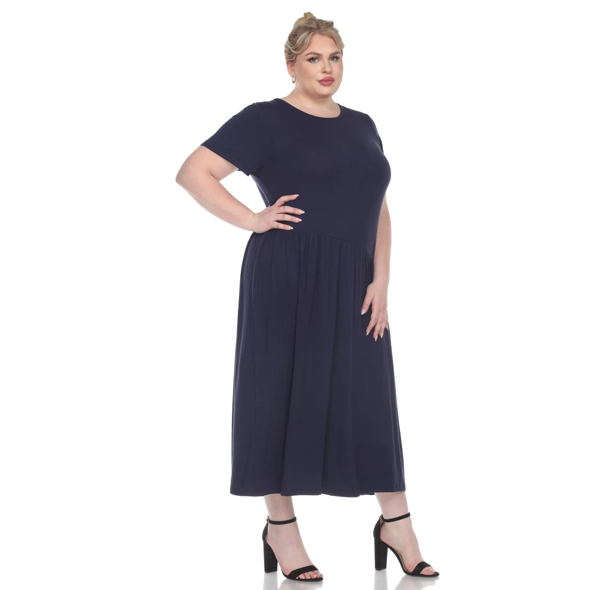 Short Sleeves Maxi Dress - Plus