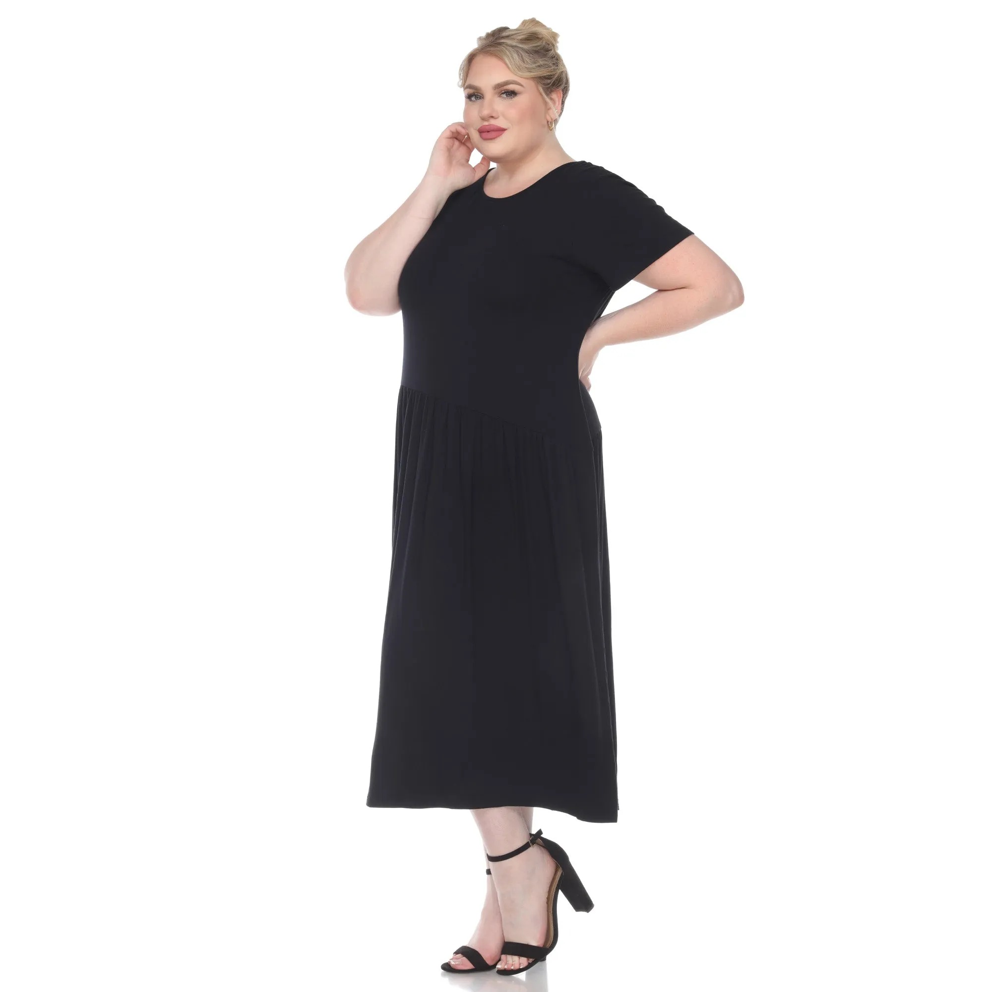 Short Sleeves Maxi Dress - Plus