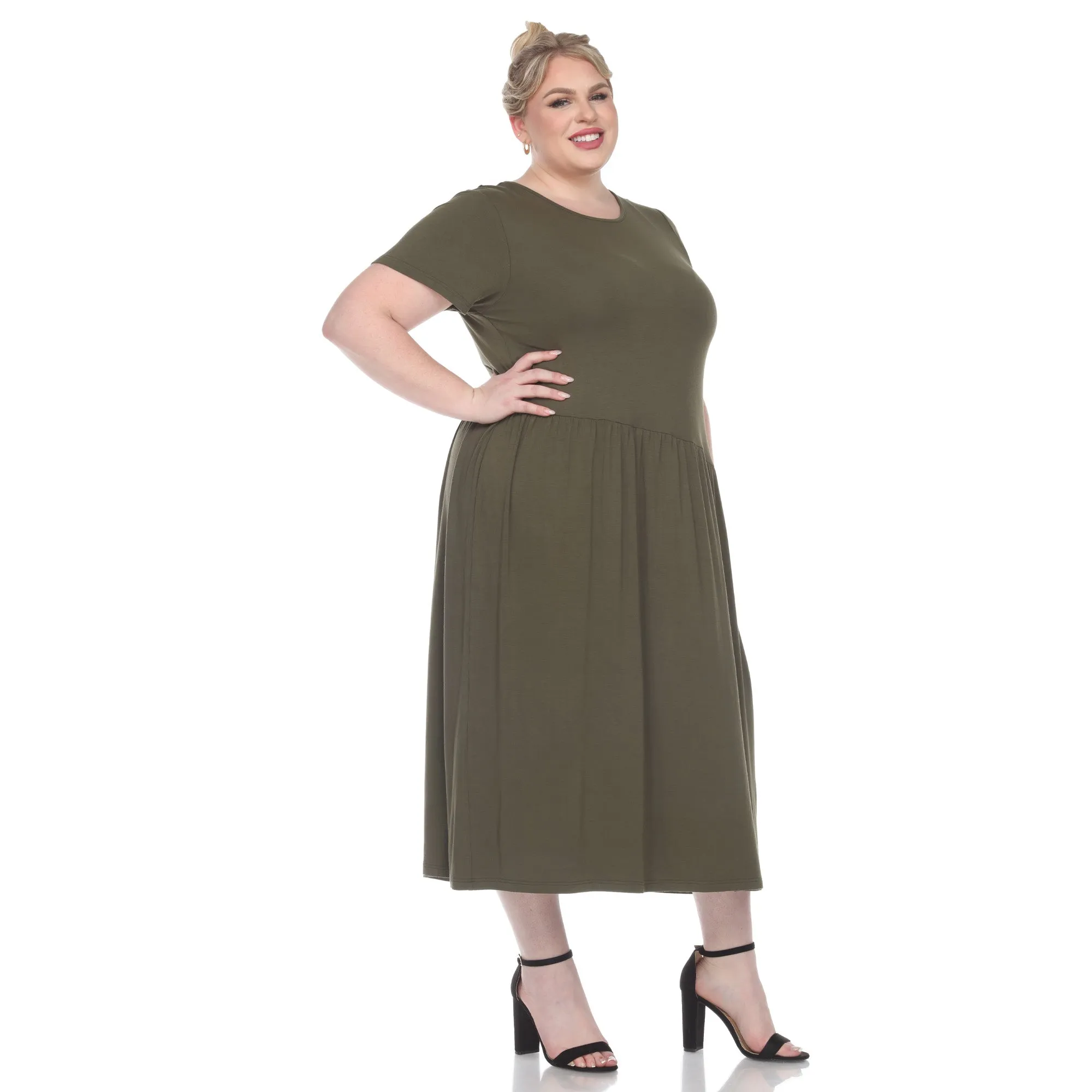 Short Sleeves Maxi Dress - Plus