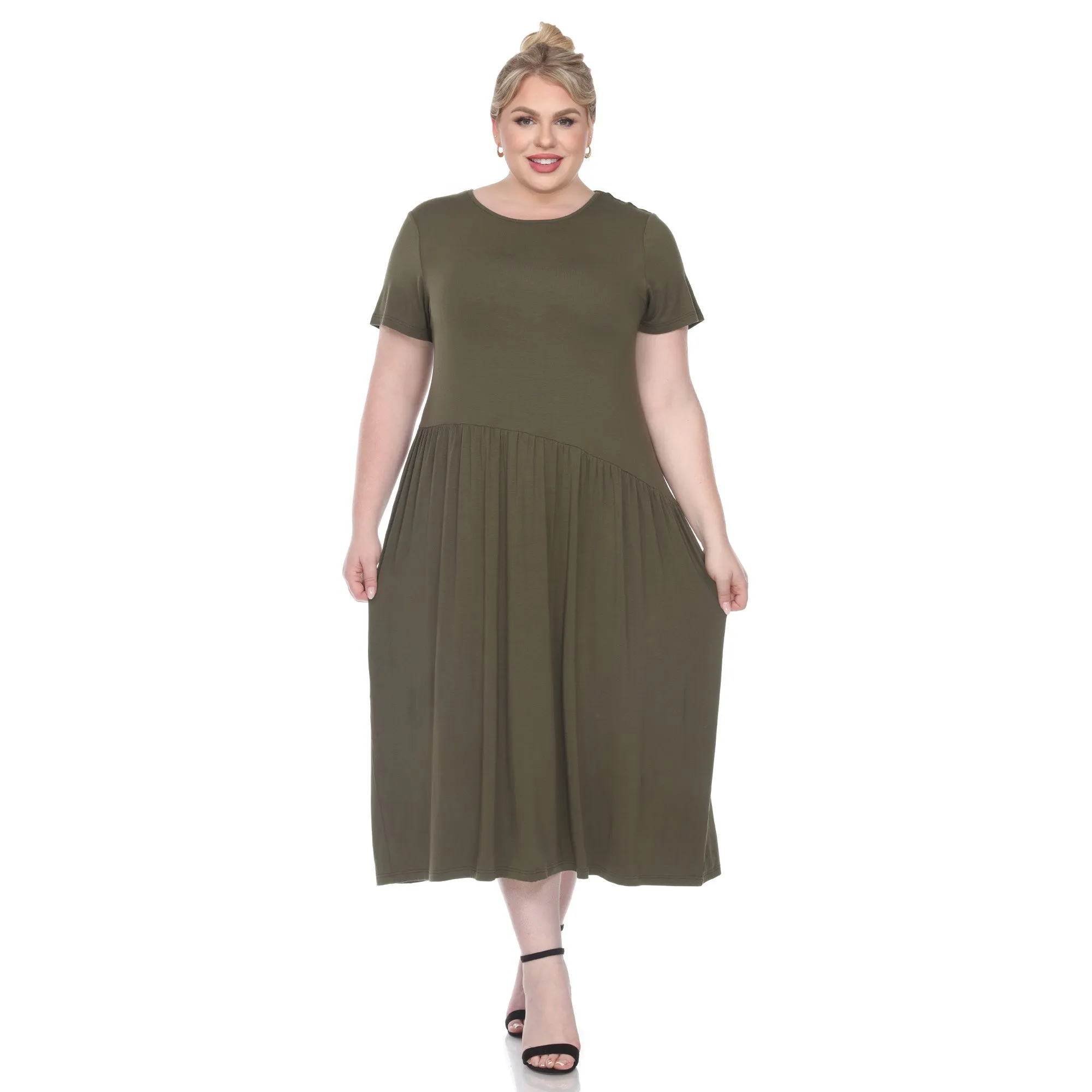 Short Sleeves Maxi Dress - Plus
