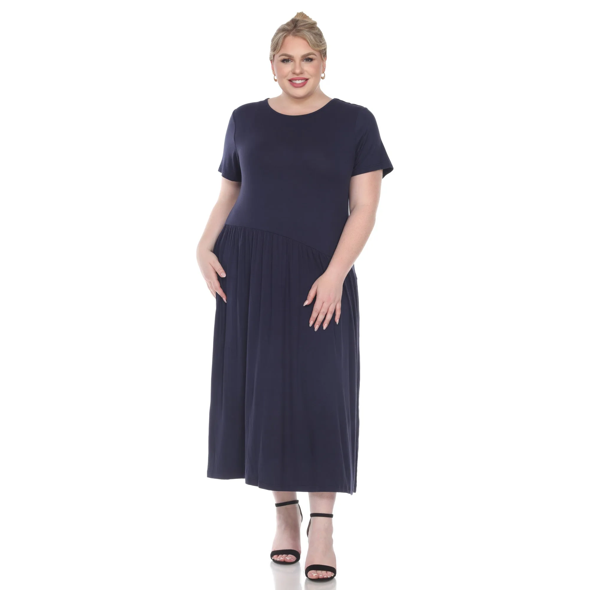 Short Sleeves Maxi Dress - Plus