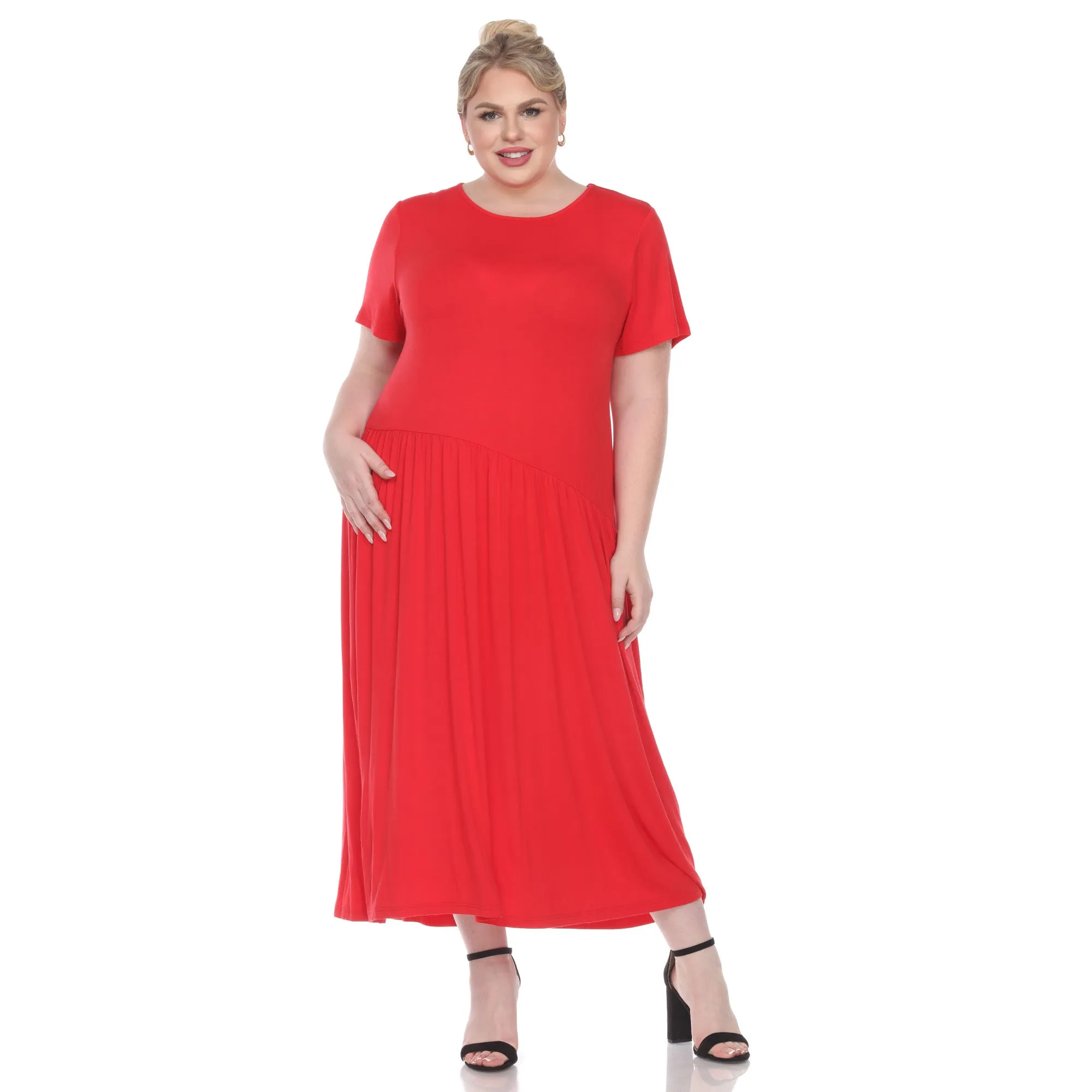 Short Sleeves Maxi Dress - Plus