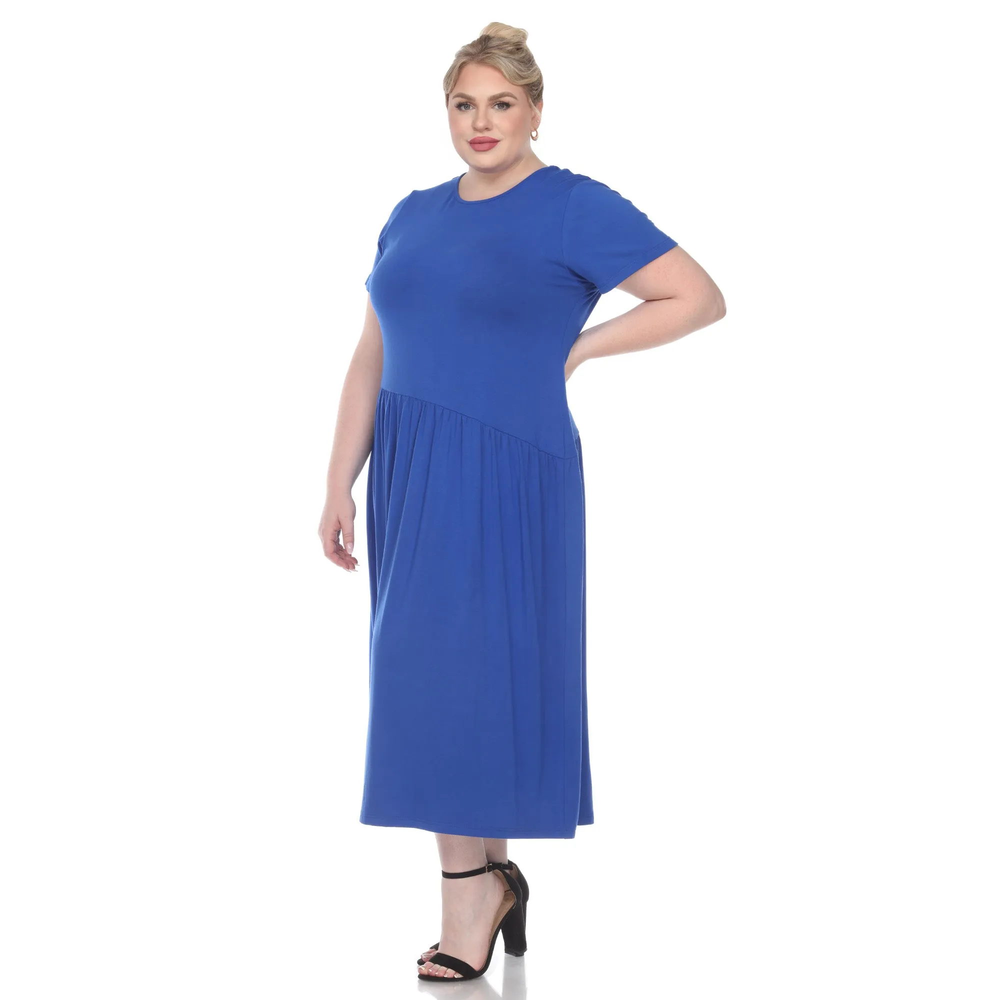 Short Sleeves Maxi Dress - Plus