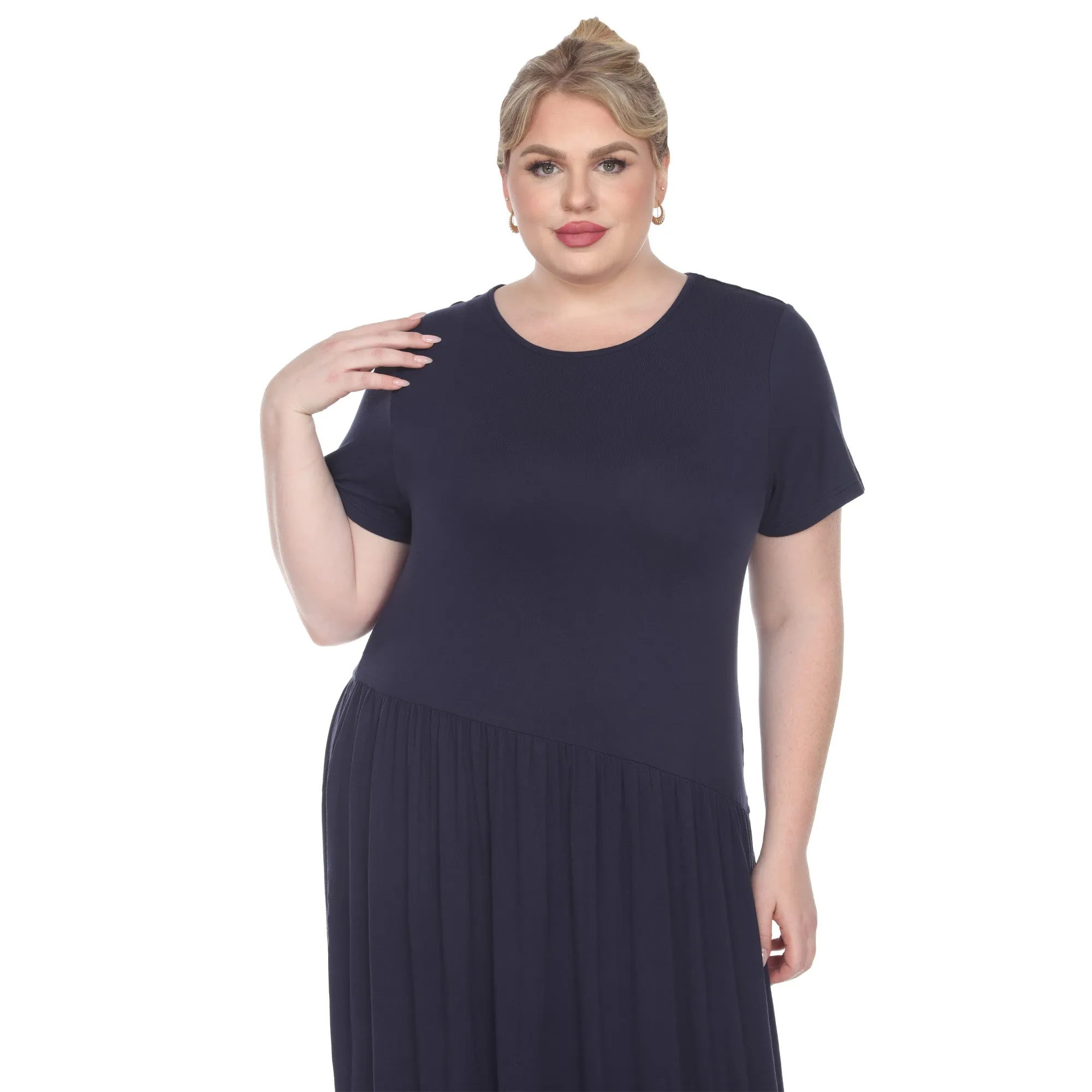 Short Sleeves Maxi Dress - Plus