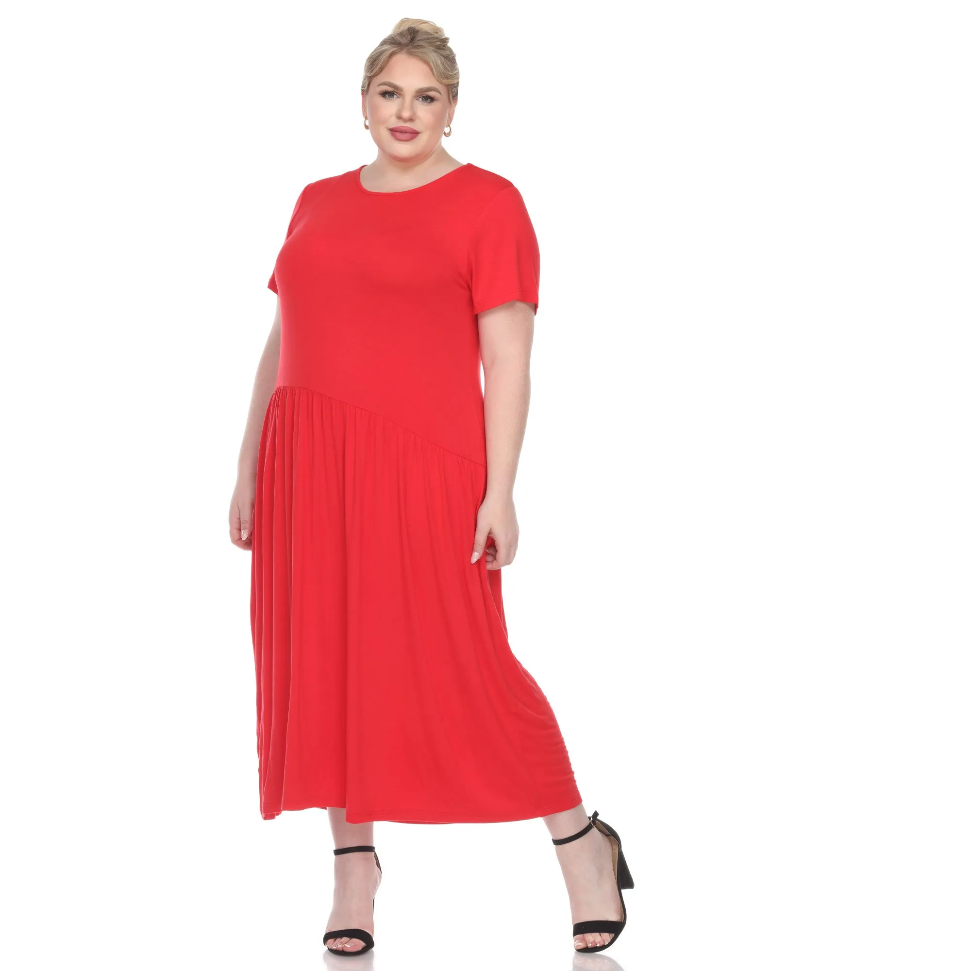 Short Sleeves Maxi Dress - Plus