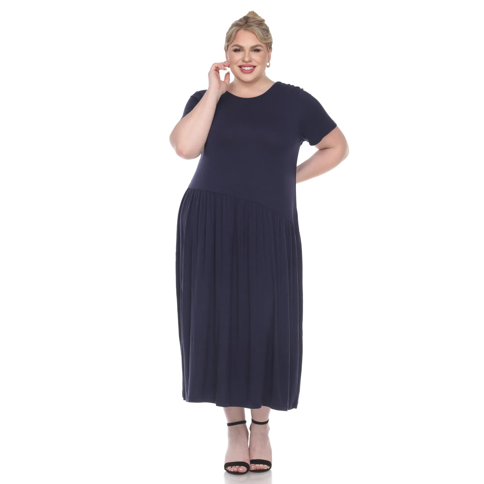 Short Sleeves Maxi Dress - Plus