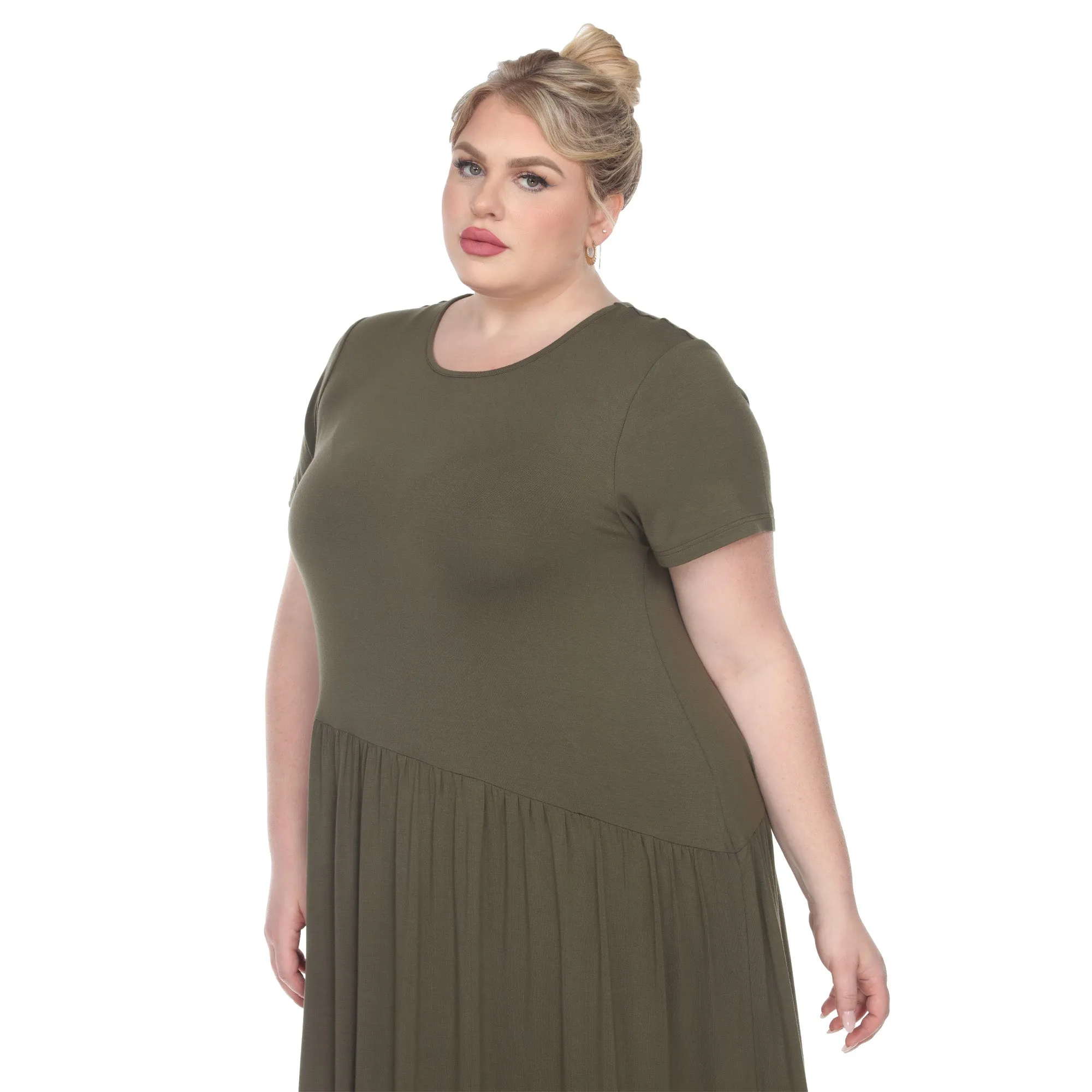 Short Sleeves Maxi Dress - Plus