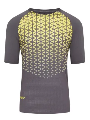 SRT SS 01 Run Short Sleeve T-Shirt - Grey/Yellow