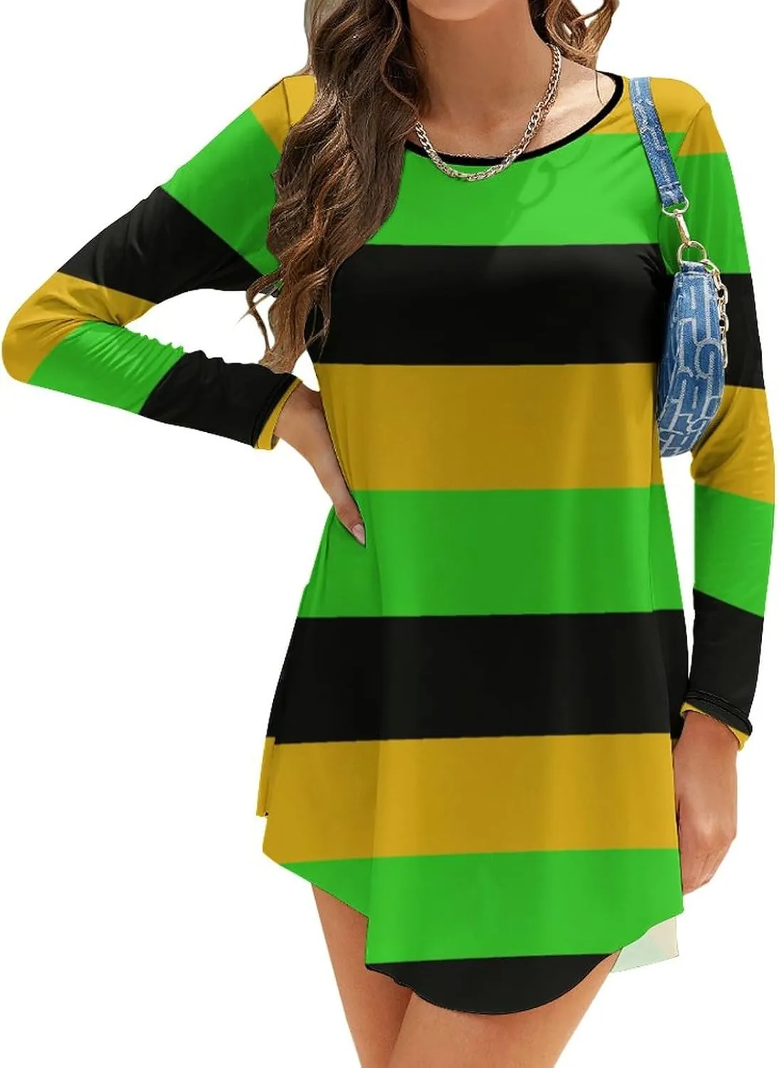 TAIZIYEAH Jamaica Long-Sleeve Bodycon Dress Womens Sundress Casual Summer Sexy Beach Clothes 2023