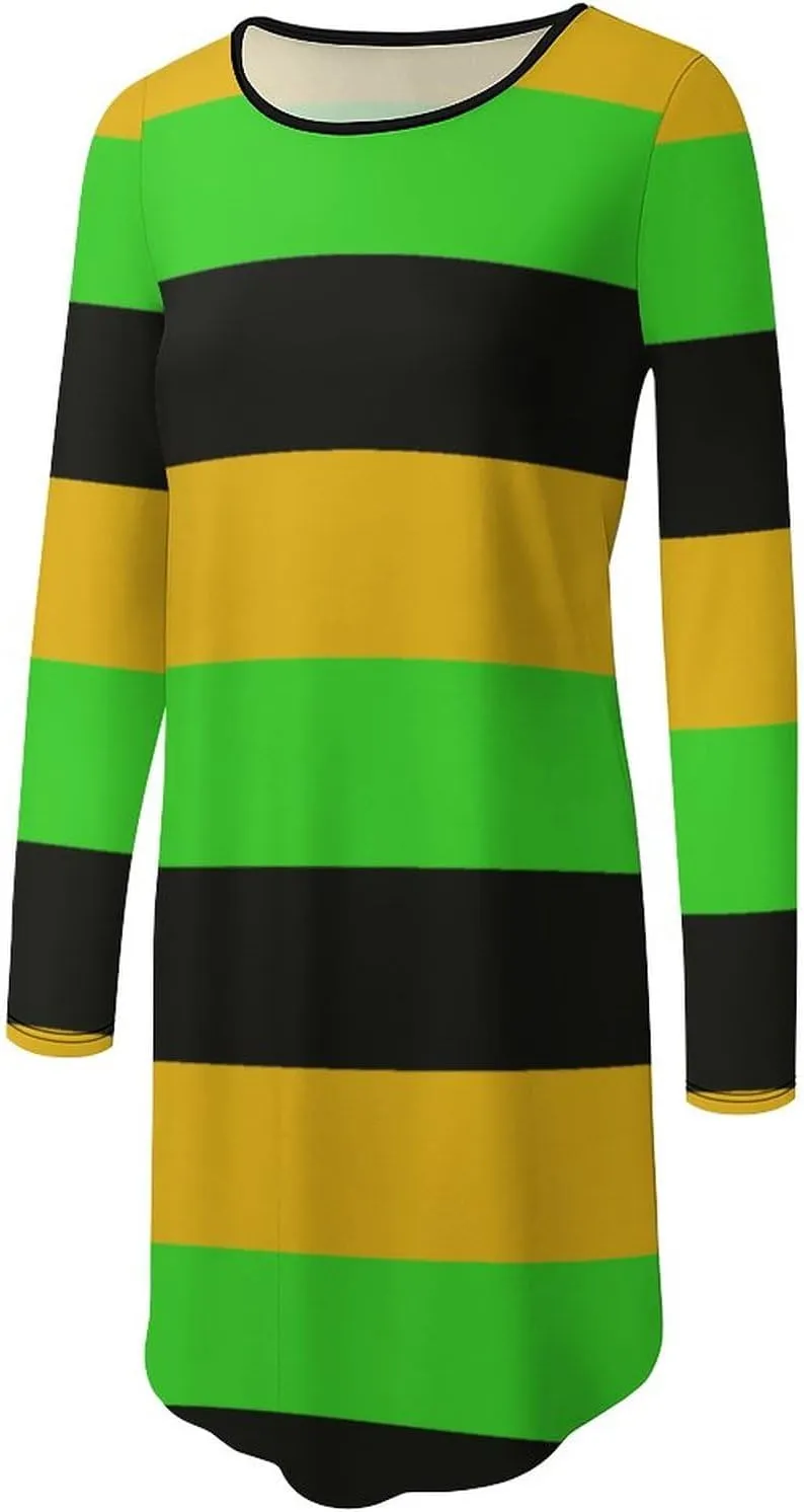 TAIZIYEAH Jamaica Long-Sleeve Bodycon Dress Womens Sundress Casual Summer Sexy Beach Clothes 2023