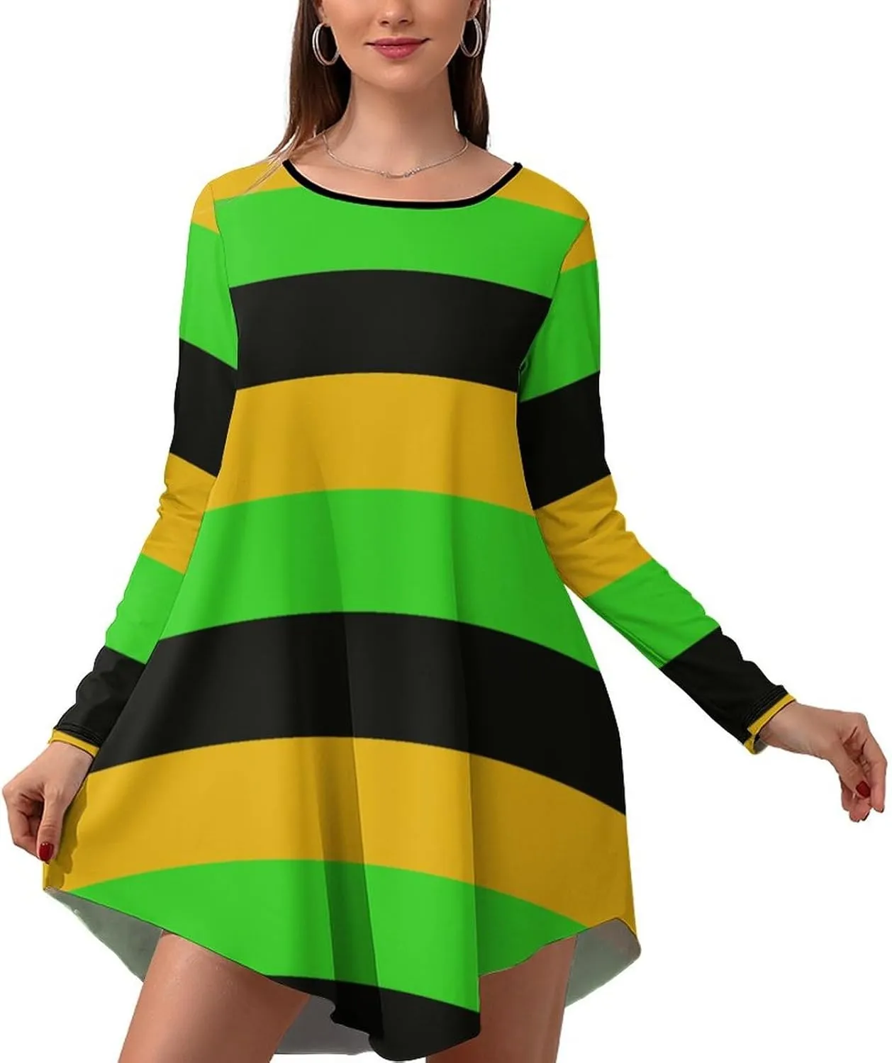 TAIZIYEAH Jamaica Long-Sleeve Bodycon Dress Womens Sundress Casual Summer Sexy Beach Clothes 2023