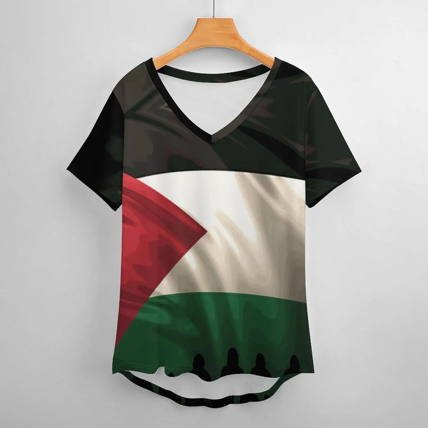 TAIZIYEAH Palestine Flag Long Sleeved Shirt Dress Womens Summer Cute Short Sleeve