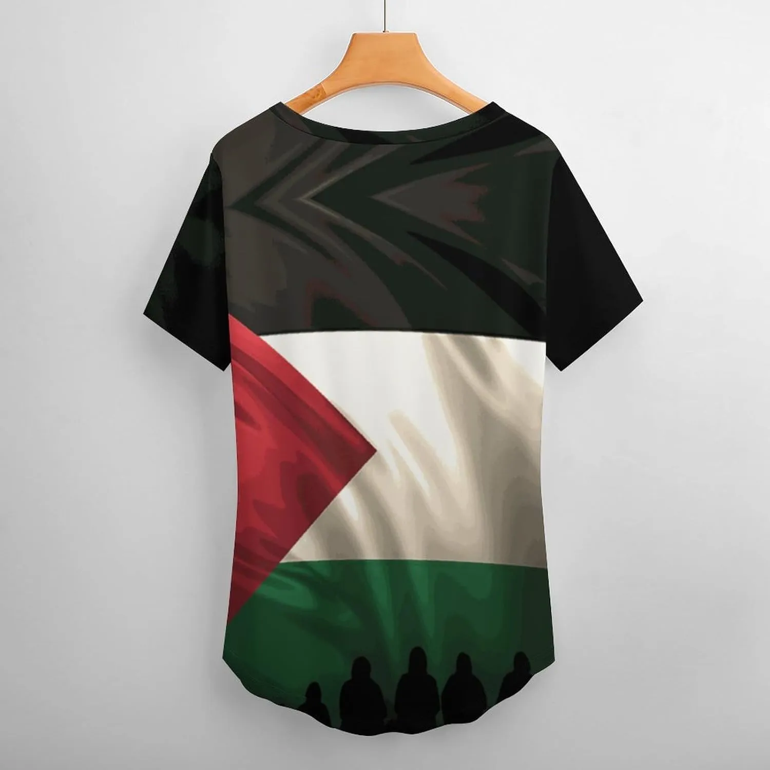 TAIZIYEAH Palestine Flag Long Sleeved Shirt Dress Womens Summer Cute Short Sleeve