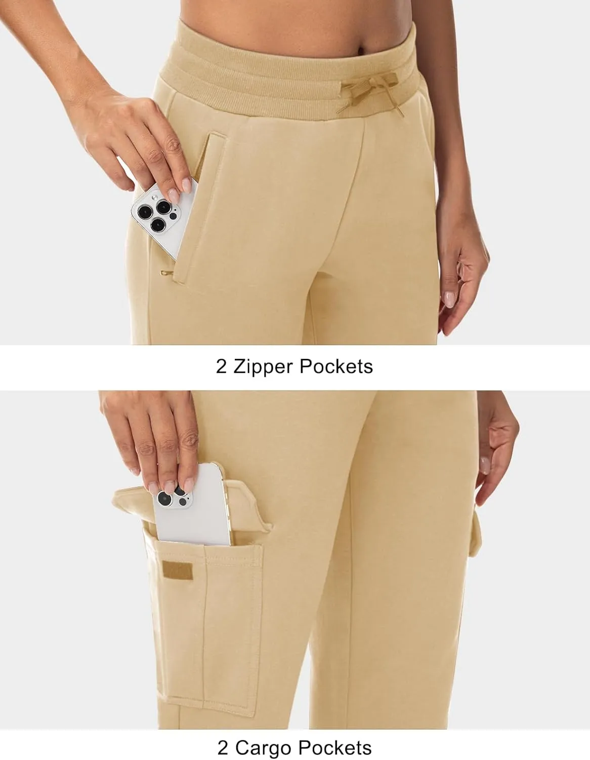 TBMPOY Women's Cargo Sweatpants Straight Leg High Waisted Wide Leg Athletic Pants Zipper Pockets Bottom Trendy