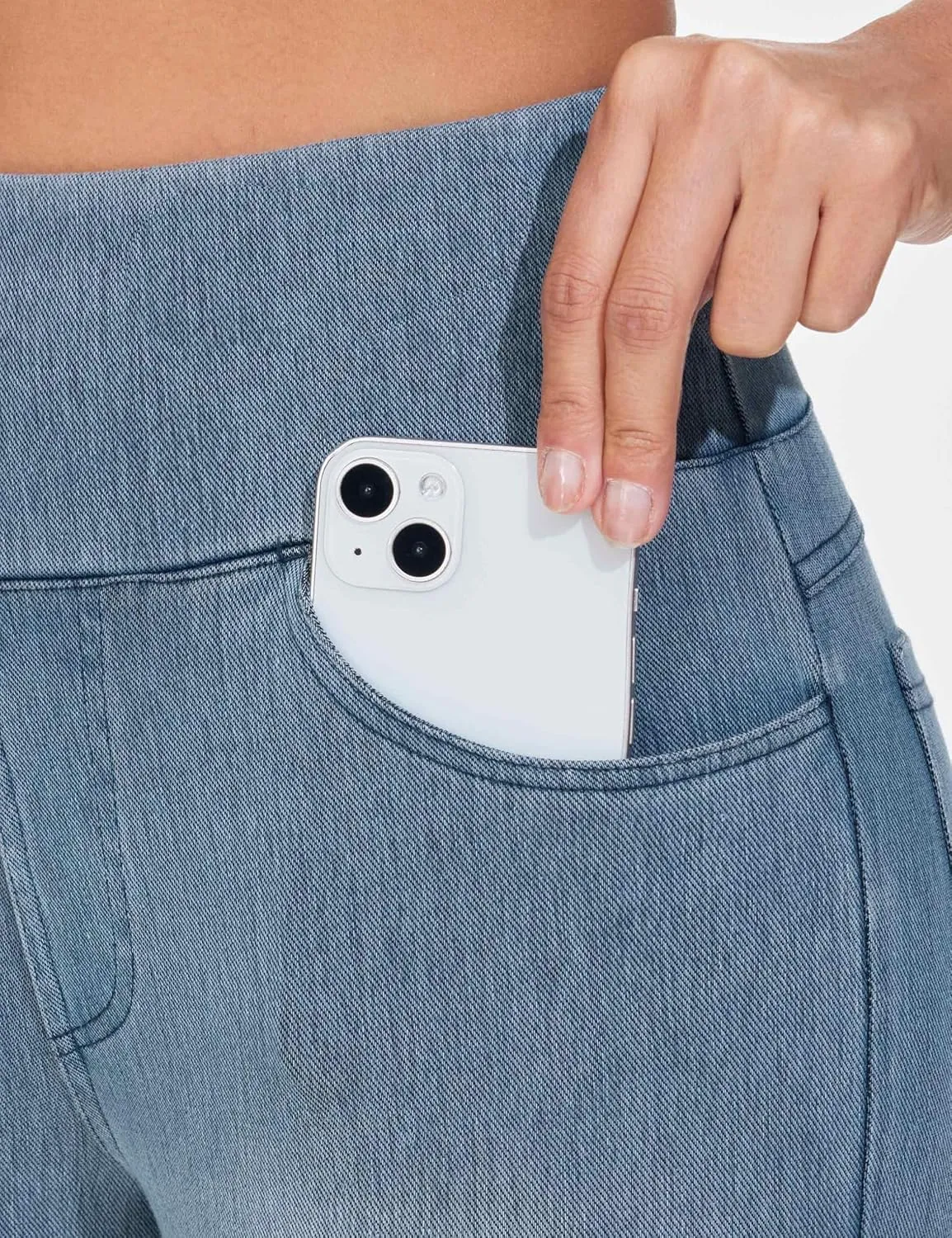 THE GYM PEOPLE Women's High Waisted Jeggings Pants Stretchy Tummy Control Skinny Jean Leggings with Pockets