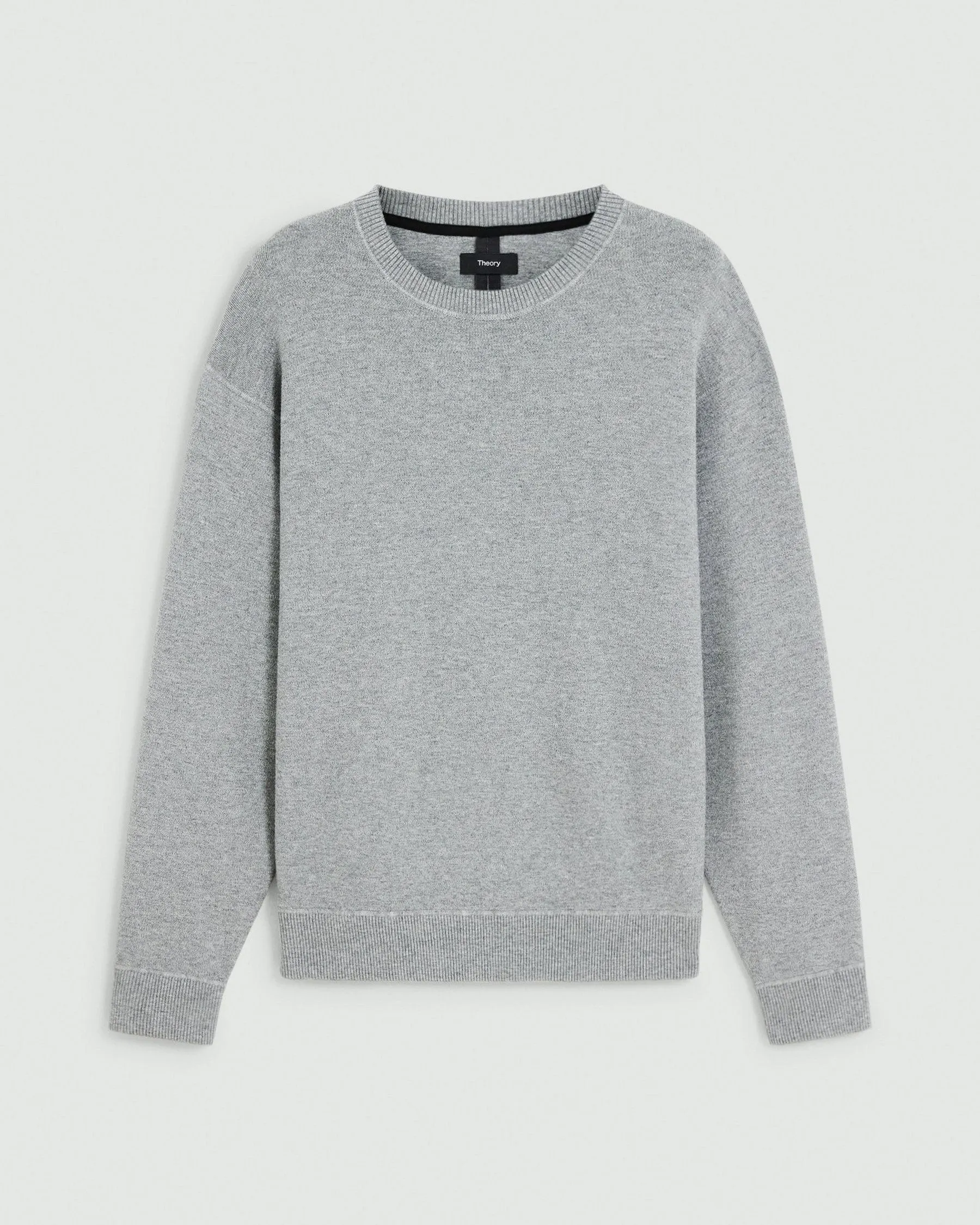 Theory Relaxed Crewneck Sweatshirt in Light Bilen in Melange Grey