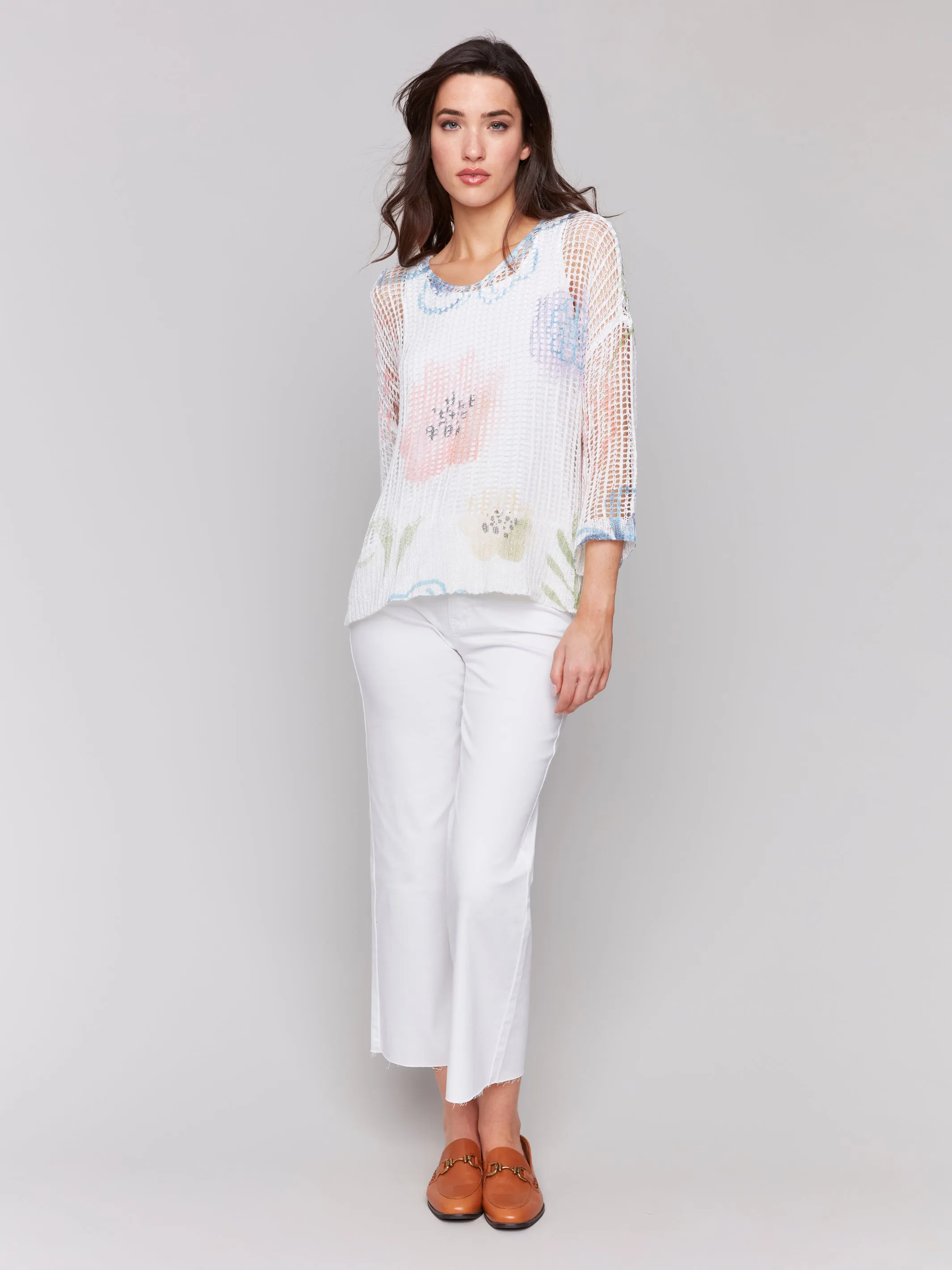 WATERCOLOUR FLORAL CROCHET TOP