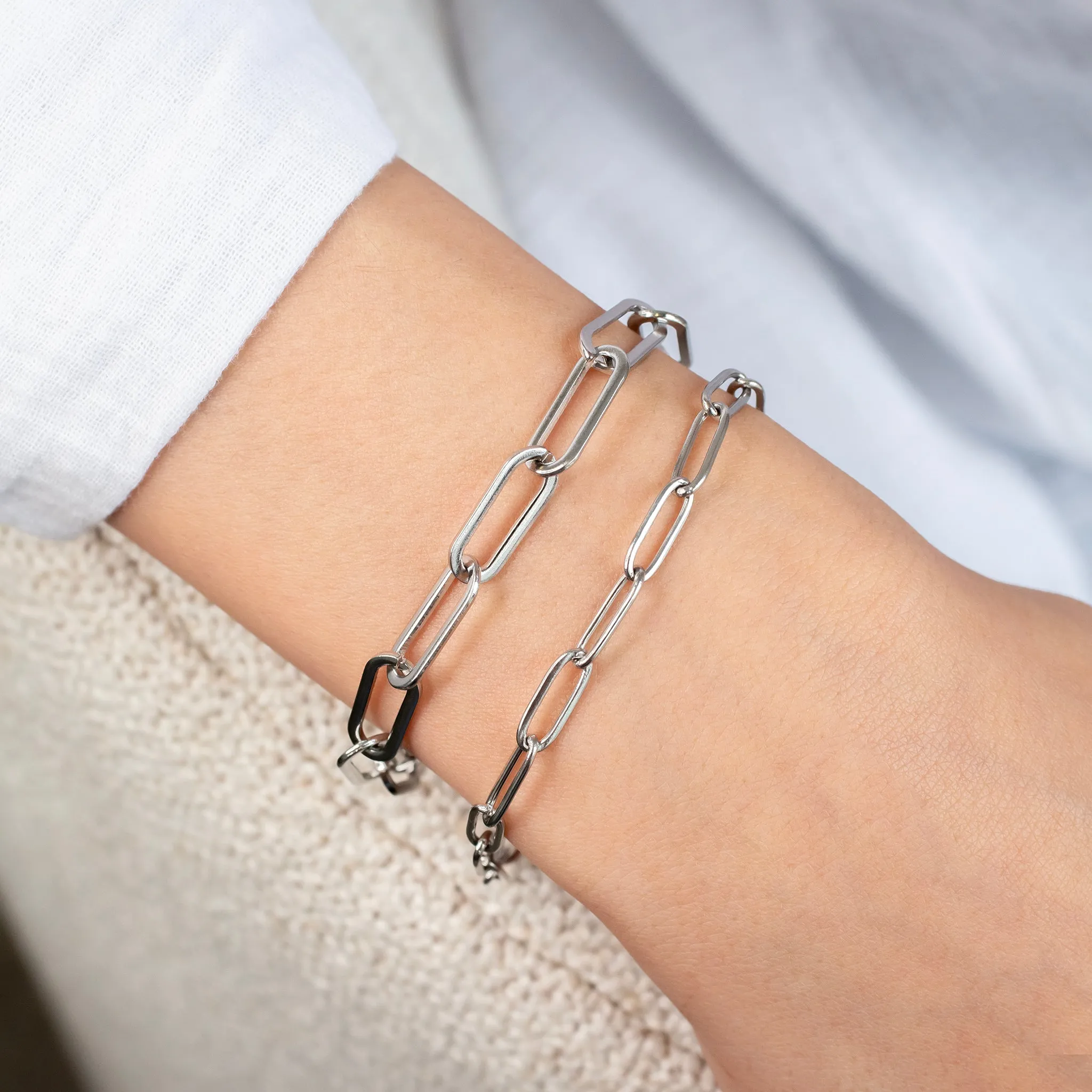 Waterproof Majorca Paperclip Chain Bracelet