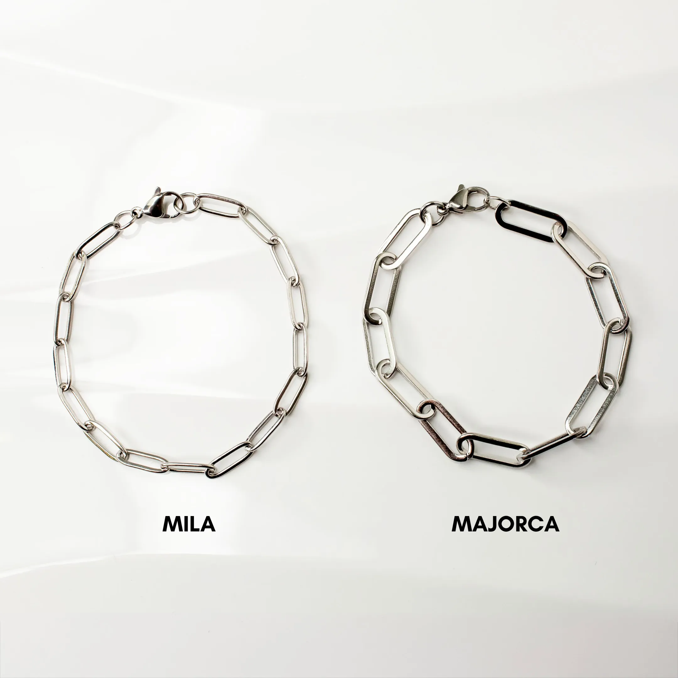 Waterproof Majorca Paperclip Chain Bracelet