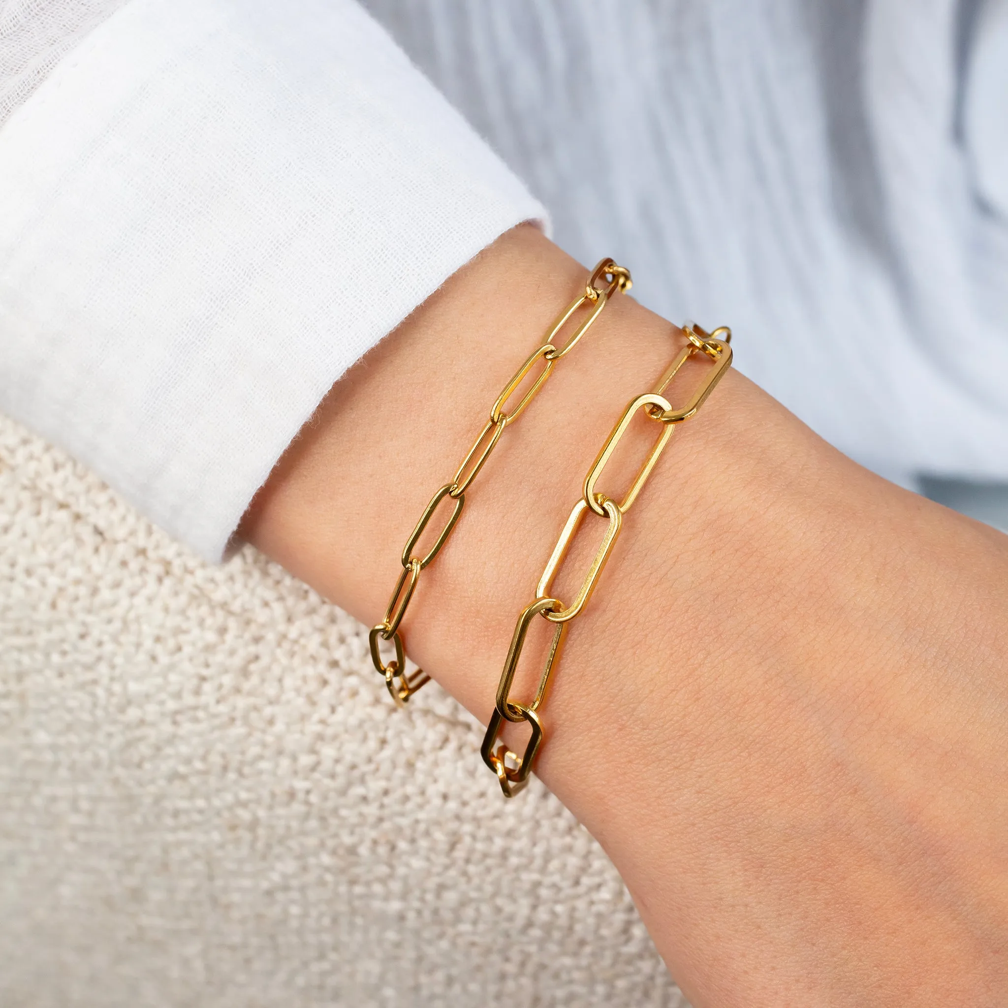 Waterproof Majorca Paperclip Chain Bracelet