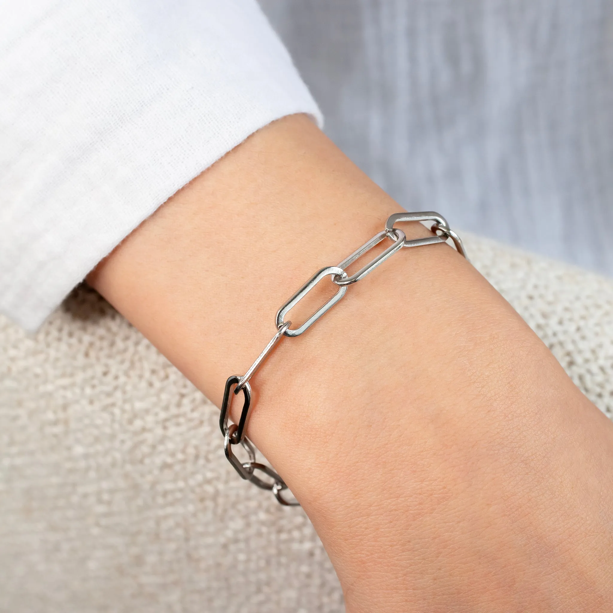 Waterproof Majorca Paperclip Chain Bracelet