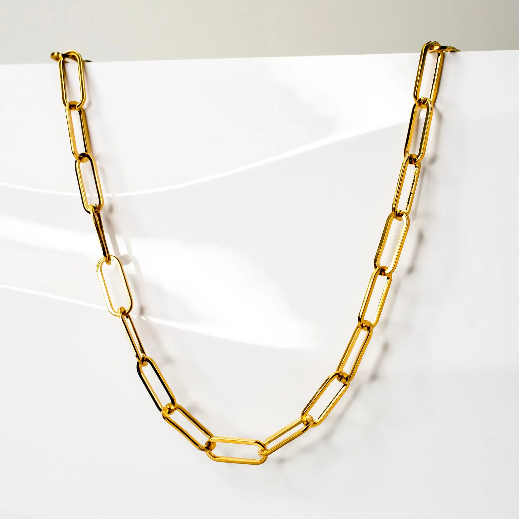 Waterproof Majorca Paperclip Chain Necklace