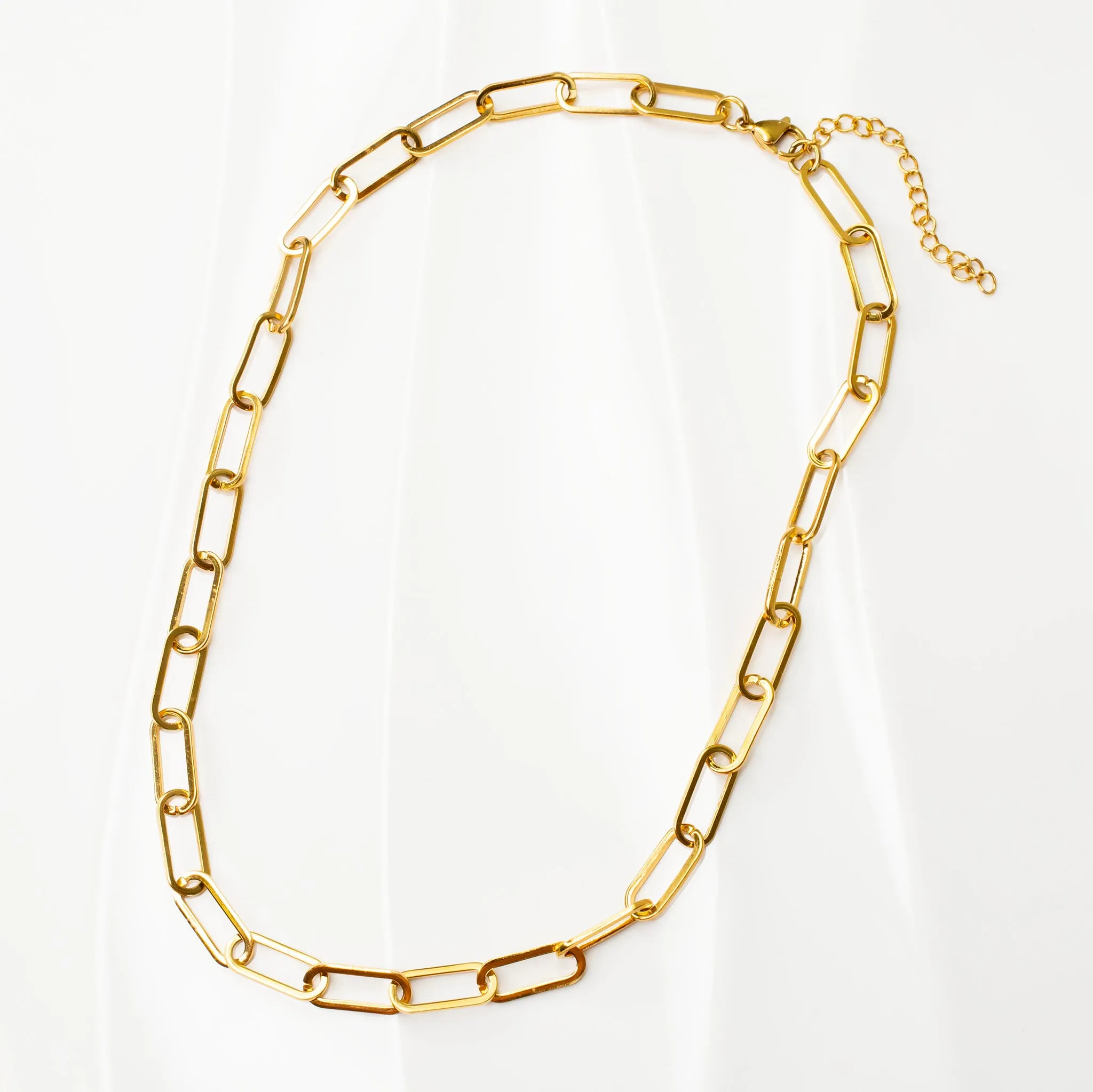 Waterproof Majorca Paperclip Chain Necklace
