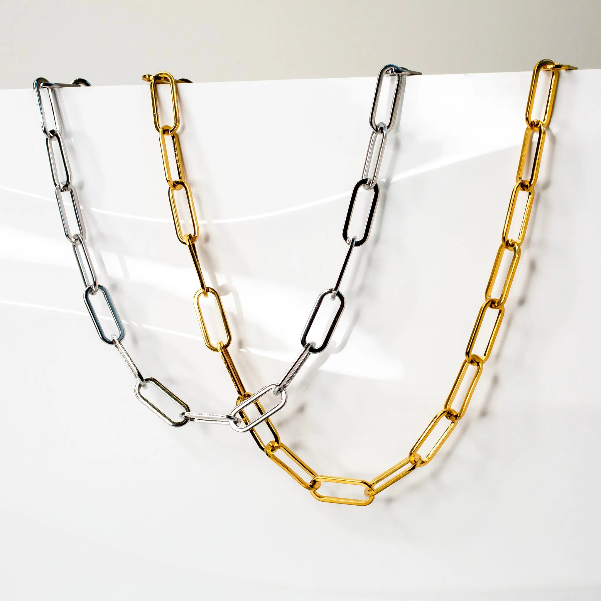 Waterproof Majorca Paperclip Chain Necklace