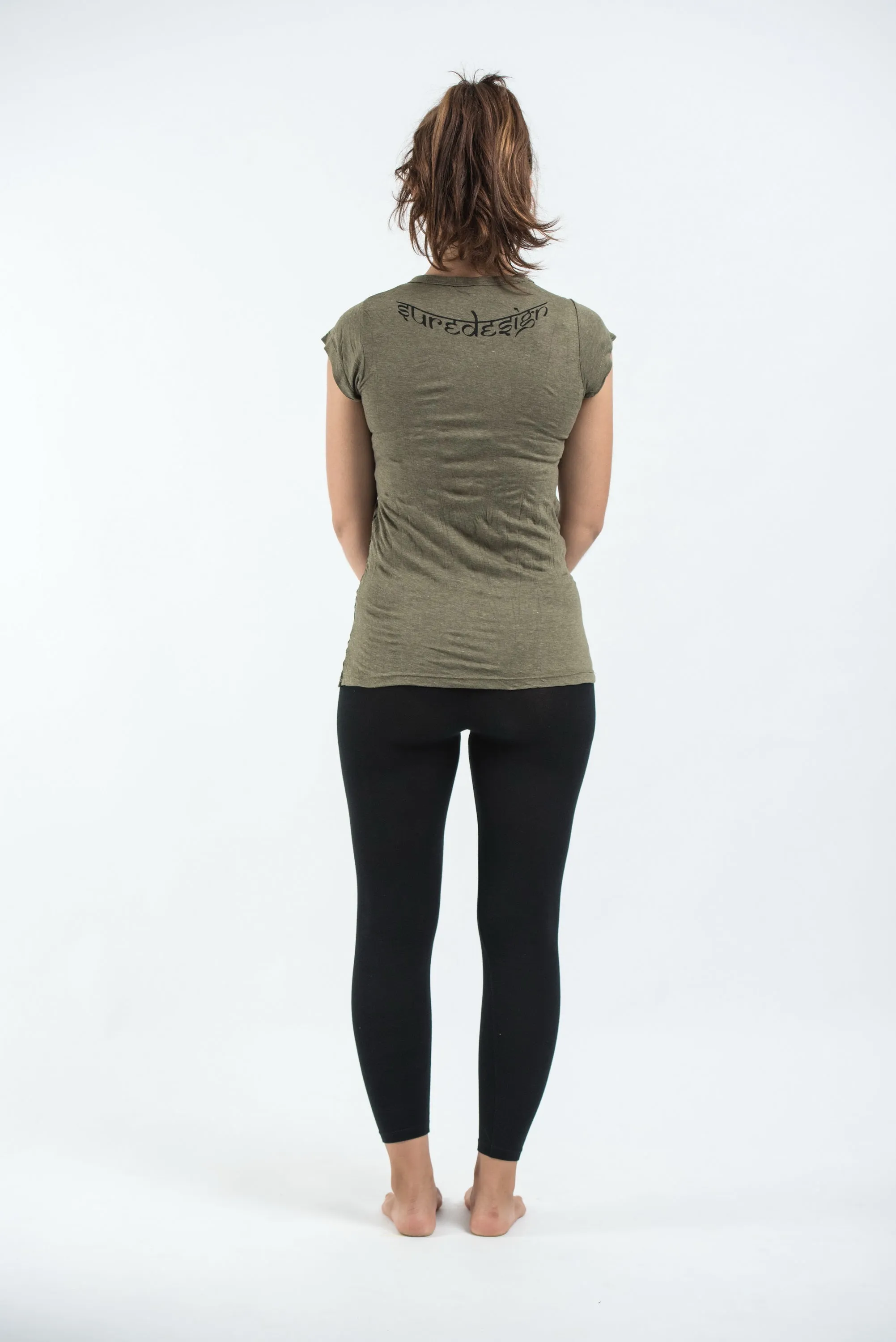 Womens Big Face Ganesh T-Shirt in Green