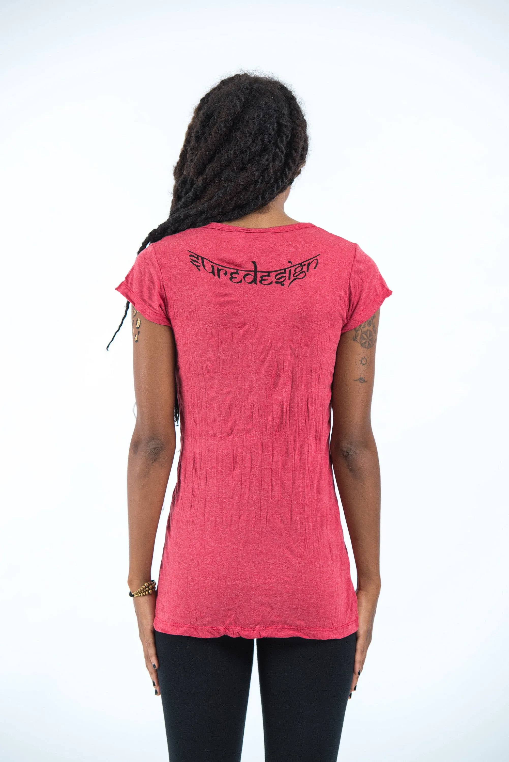 Womens Ganesh Mantra T-Shirt in Red